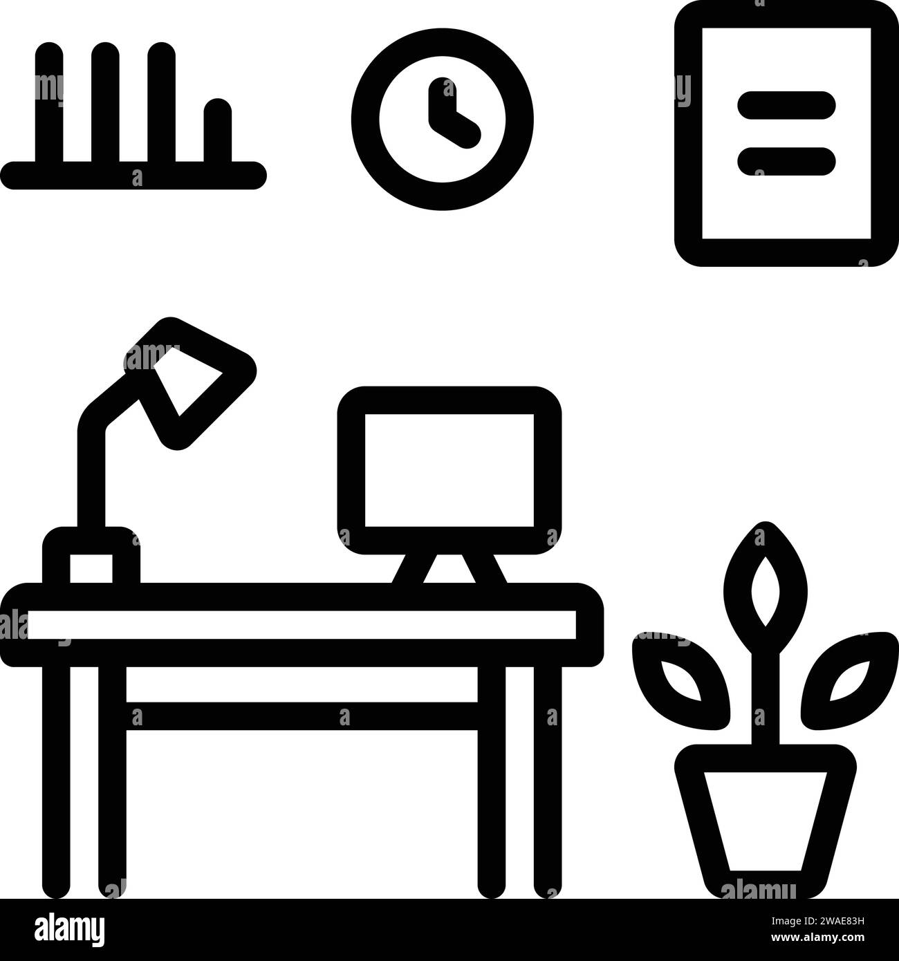 Icona per l'ufficio domestico, la casa Illustrazione Vettoriale