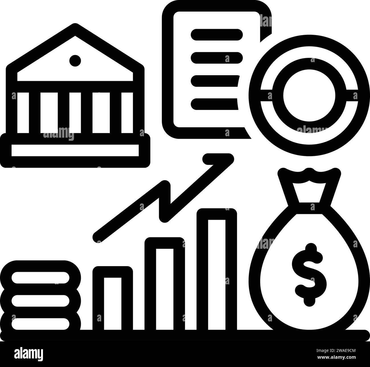 Icona per investimenti, banca Illustrazione Vettoriale