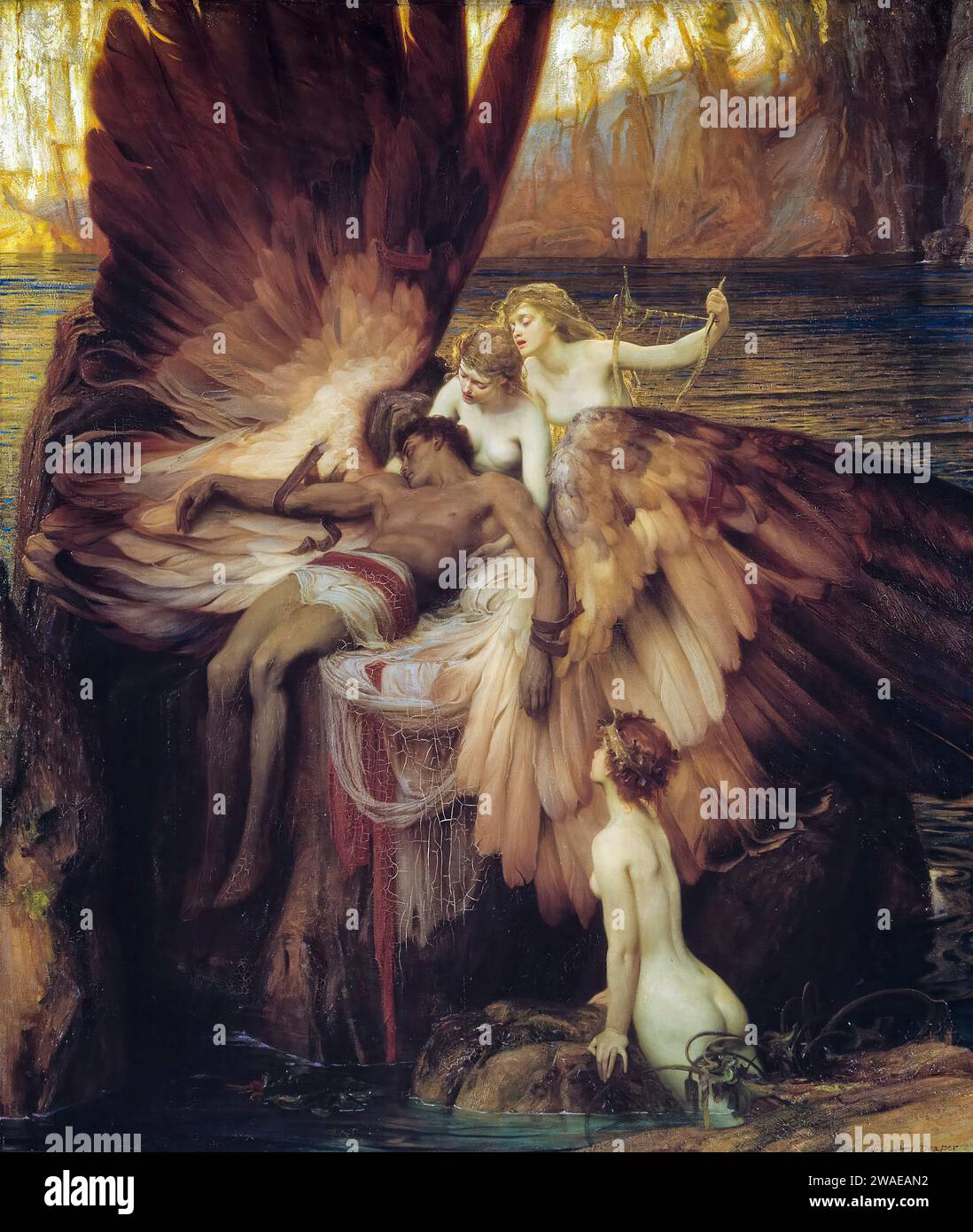 Pittura di Herbert Draper, il lamento per Icaro, olio su tela, 1898 Foto Stock