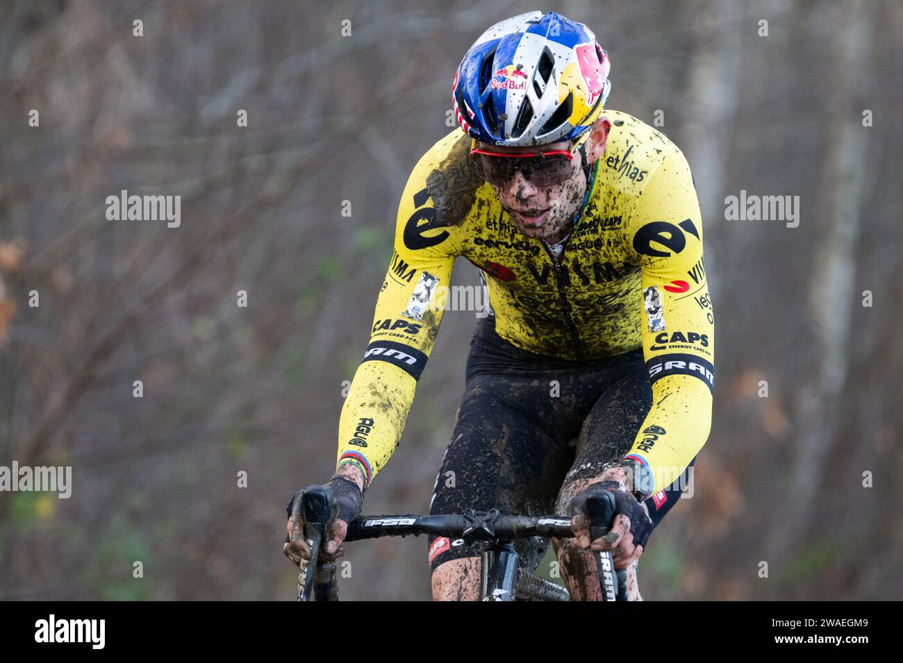 Wout van Aert corre nel GP Sven Nys a Baal, in Belgio Foto Stock