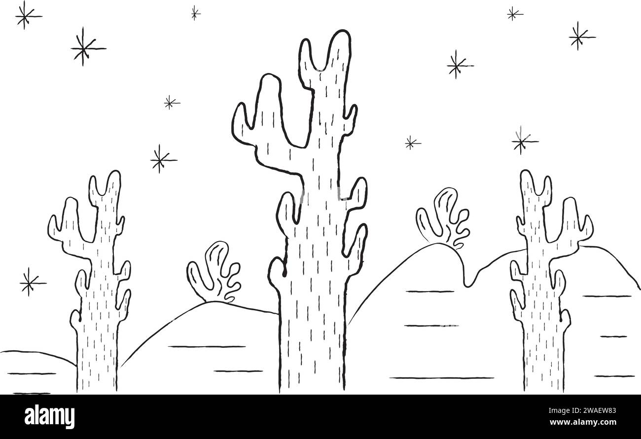illustrazione cactus cordel nordest Illustrazione Vettoriale