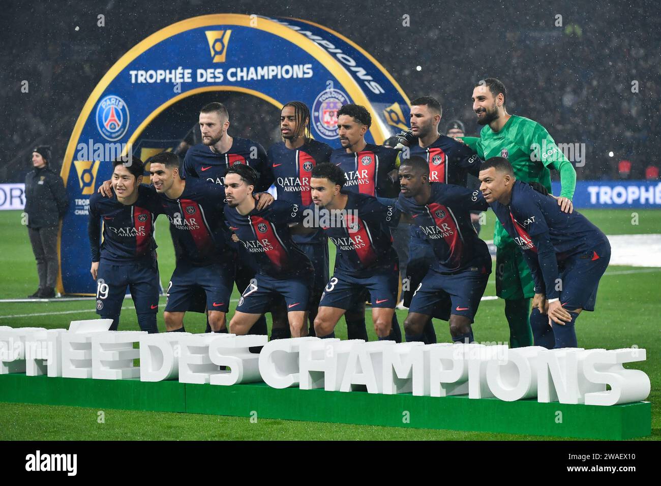 Parigi, Francia. 3 gennaio 2024. Julien Mattia/le Pictorium - PSG - Toulouse FC - 03/01/2024 - Francia/Ile-de-France (regione)/Parigi - foto della squadra PSG durante il Champions Trophy, tra PSG e Toulouse FC, al Parc de Princes, il 3 gennaio 2024. Crediti: LE PICTORIUM/Alamy Live News Foto Stock