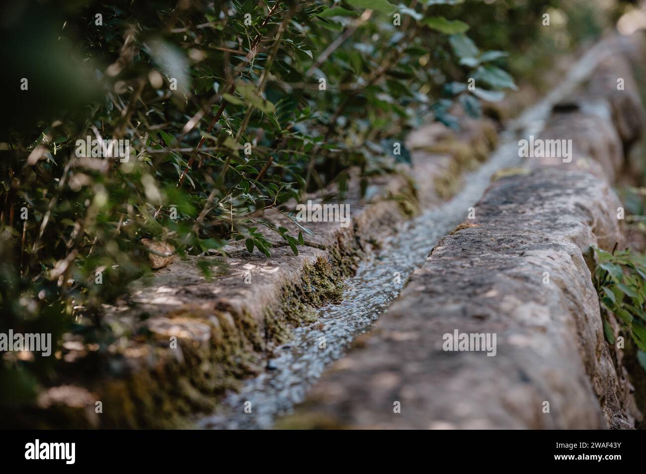 Antica canalizzazione dell'acqua fatta dagli arabi in epoca medievale per trasportare l'acqua dalle montagne ai campi irrigati nell'area naturale la Murta Foto Stock