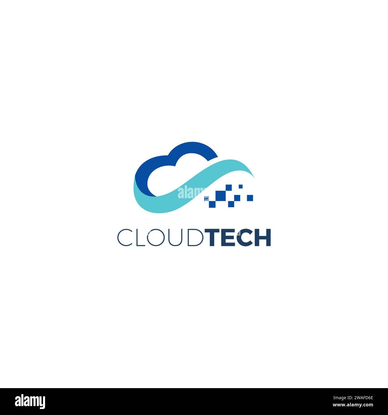 Logo tecnologia cloud per la progettazione tecnologica Illustrazione Vettoriale