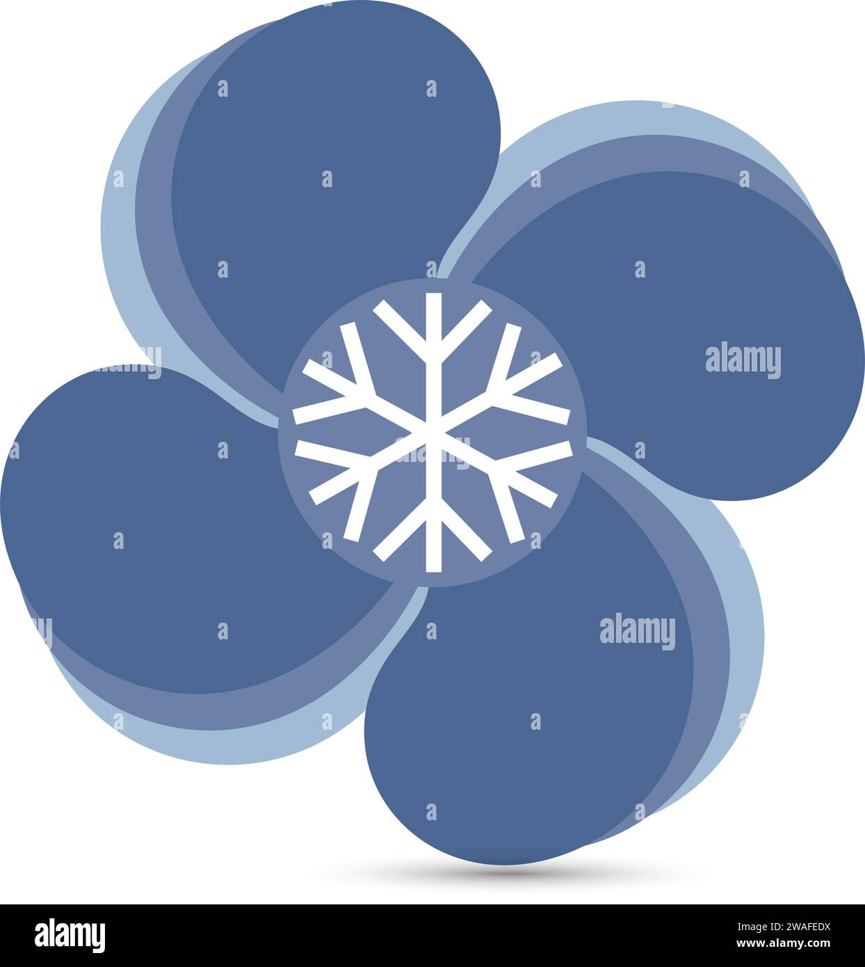 Ventola di raffreddamento con simbolo a fiocco di neve Illustrazione Vettoriale