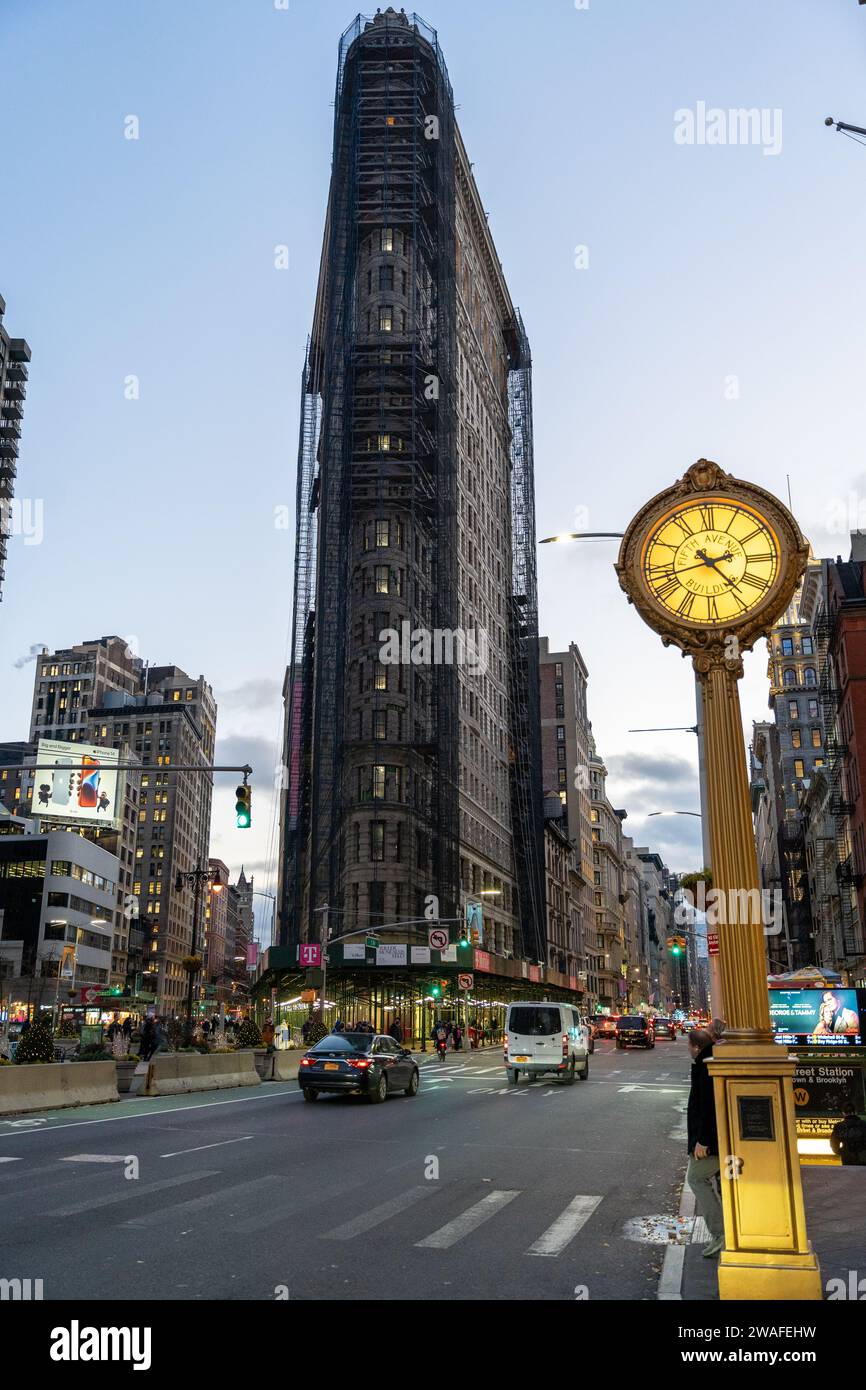 Un edificio in ferro piatto a New York, USA Foto Stock