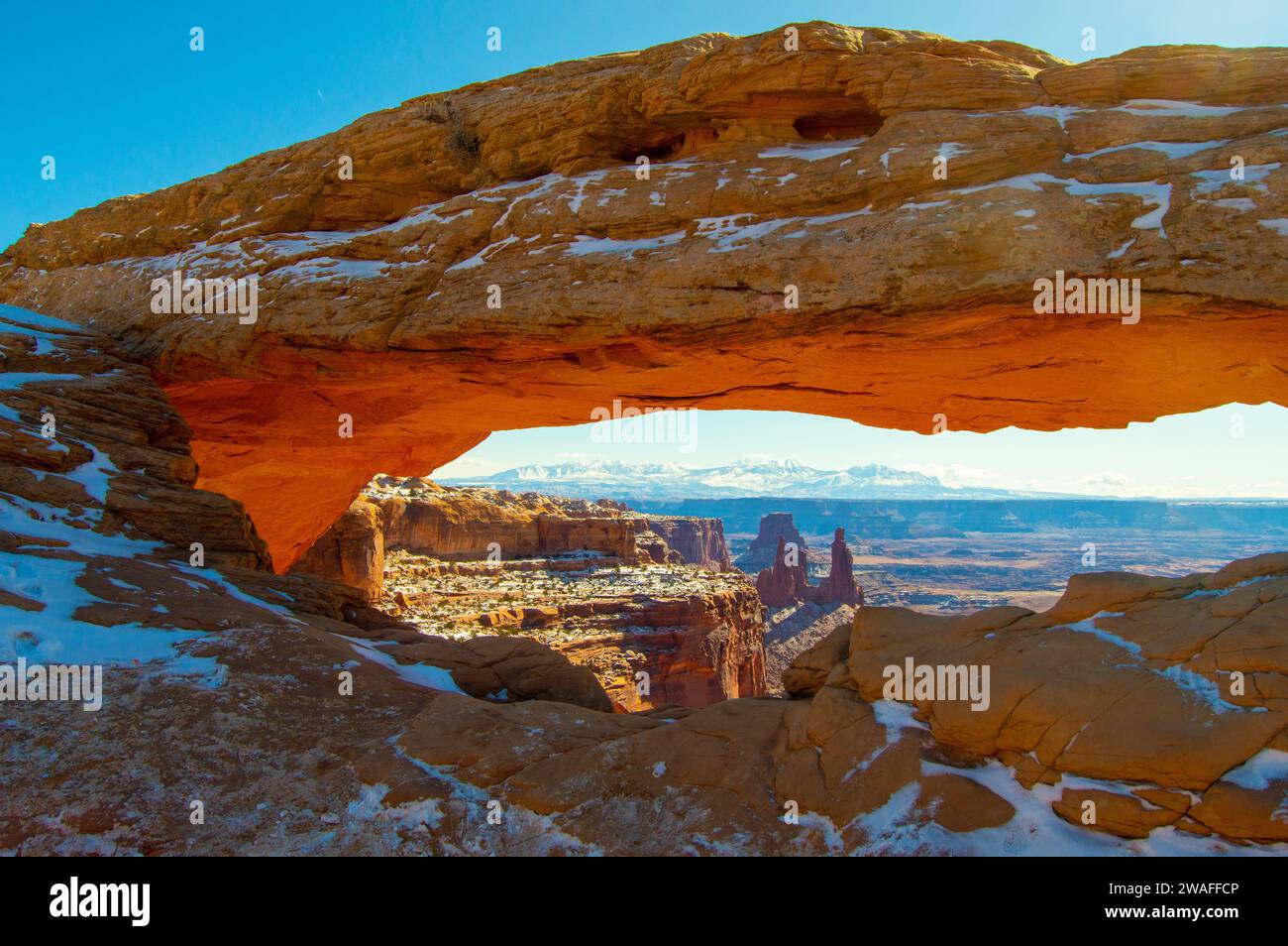 Mesa Arch in inverno. Canyonlands National Park Foto Stock