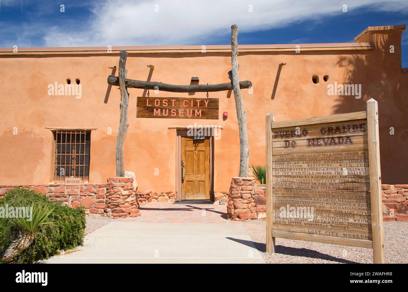 Ingresso, Lost City Museum, Overton, Nevada Foto Stock