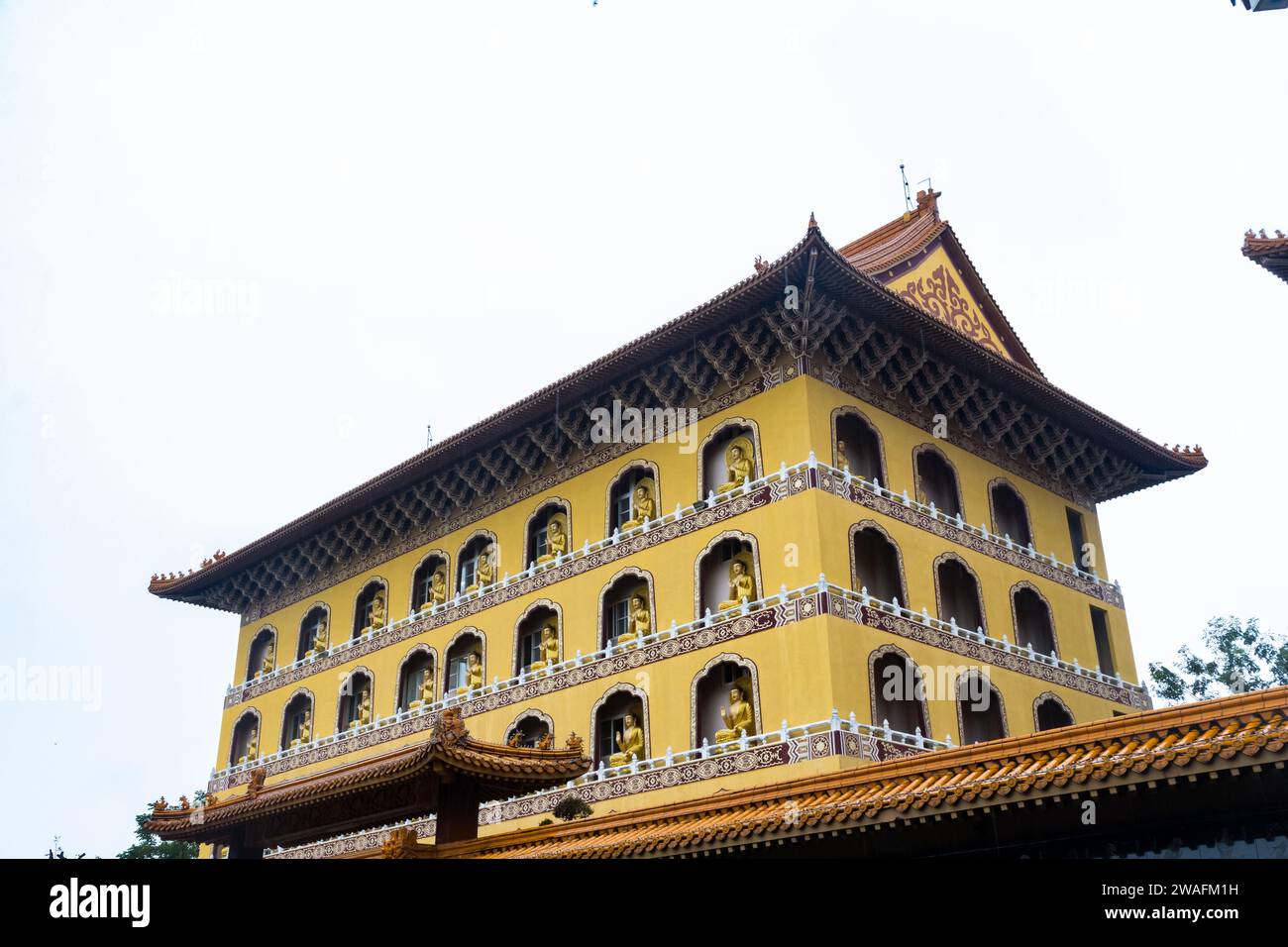 Architettura buddista taiwanese vista in Fo Guang Shan, Kaohsiung, Taiwan Foto Stock