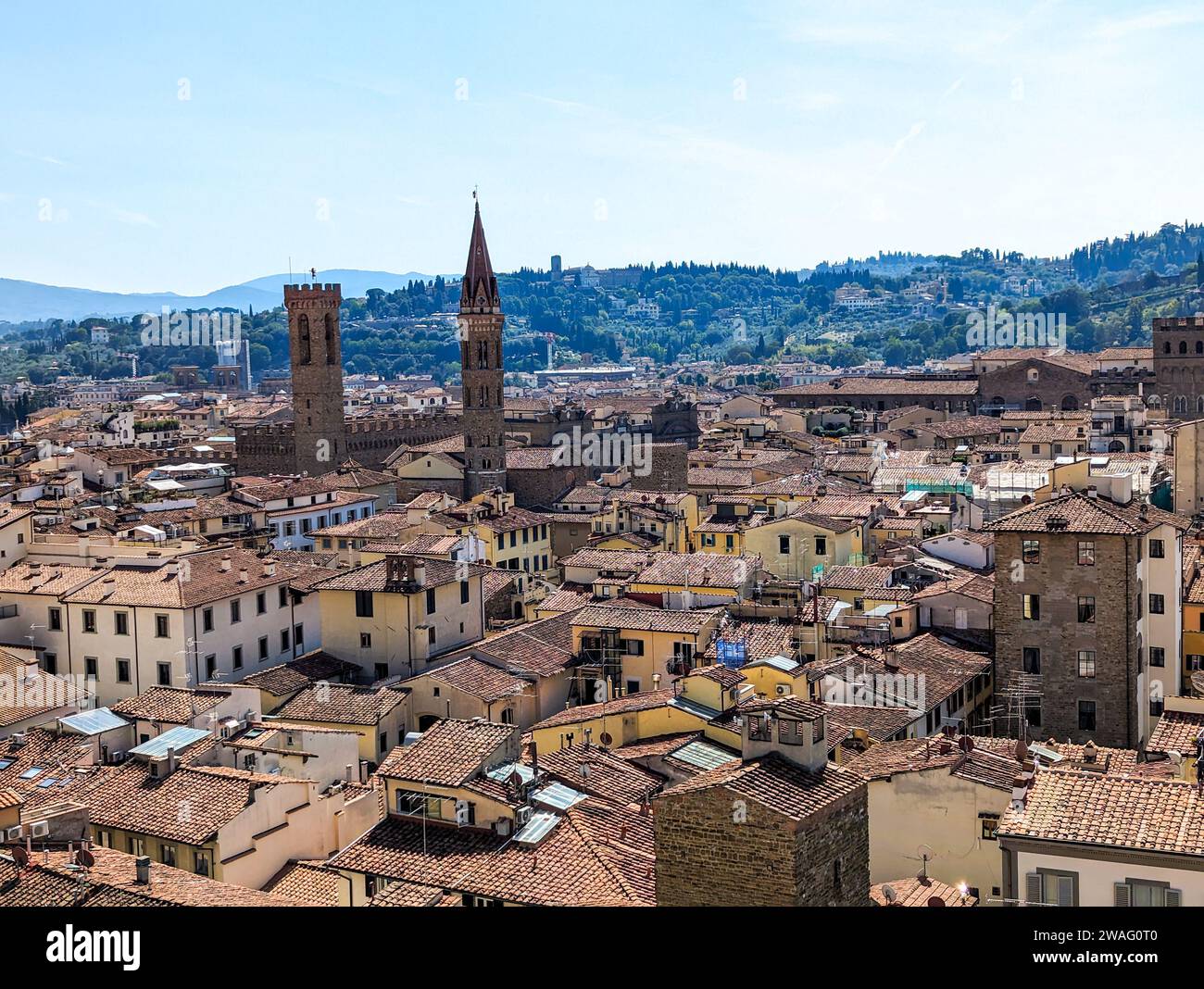 Vista sul centro di Firenze e sul Museo Nazionale Foto Stock