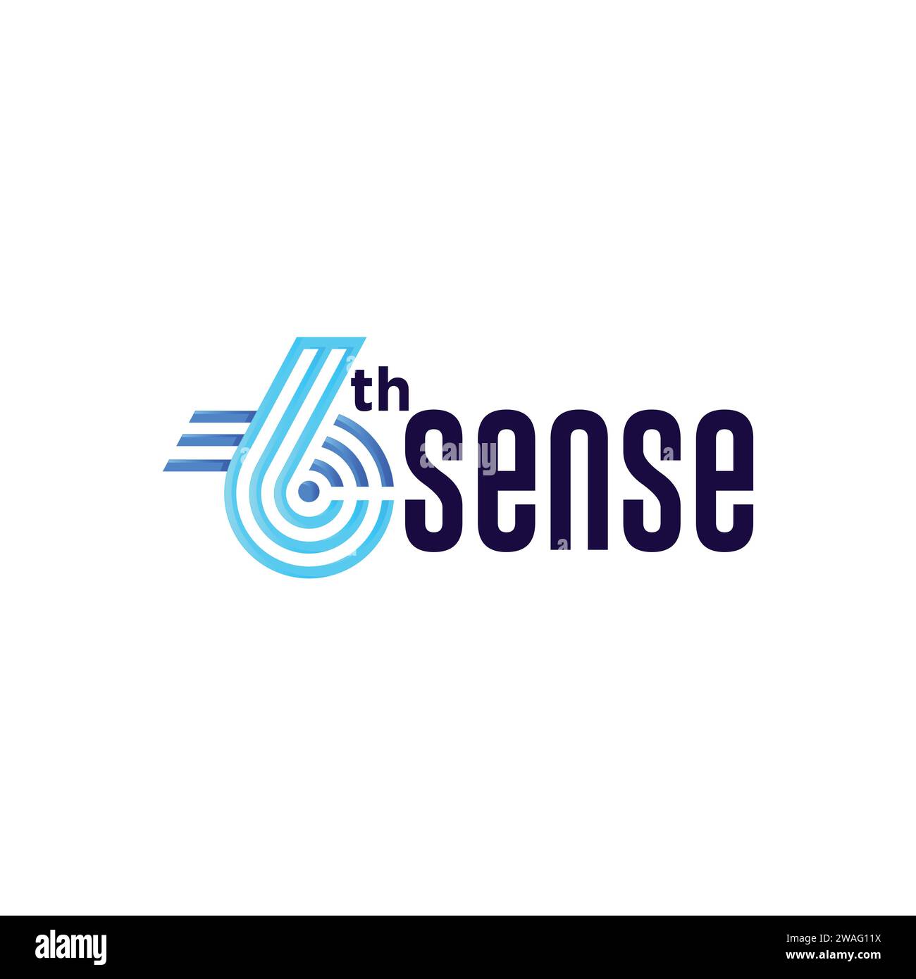 Un logo colorato per Six Senses. Vector Number 6 Sense Concept logo design Vector Illustrazione Vettoriale