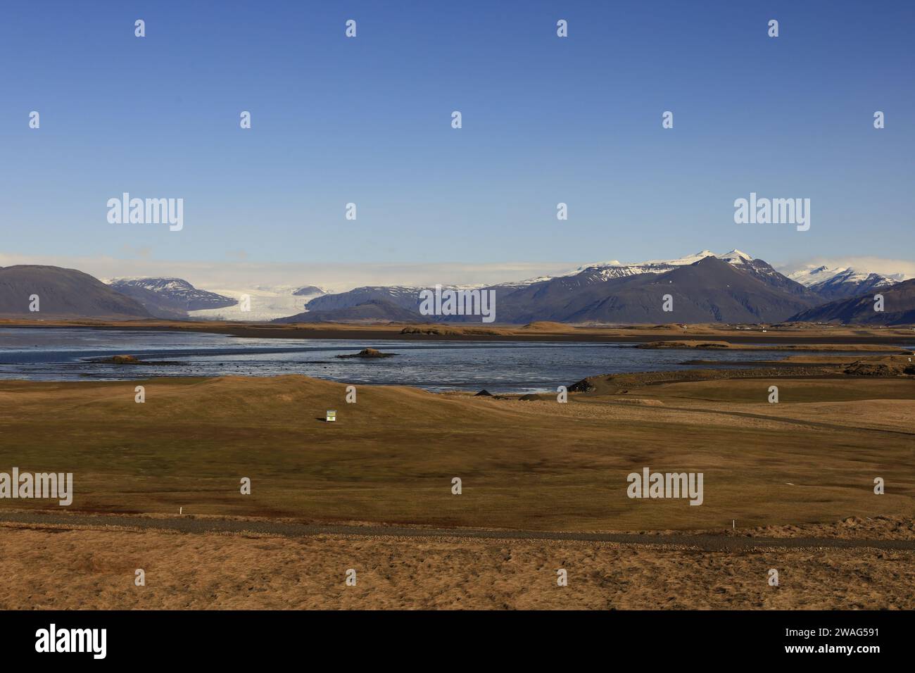 Punto panoramico sulla montagna nella regione dell'Austurland in Islanda Foto Stock