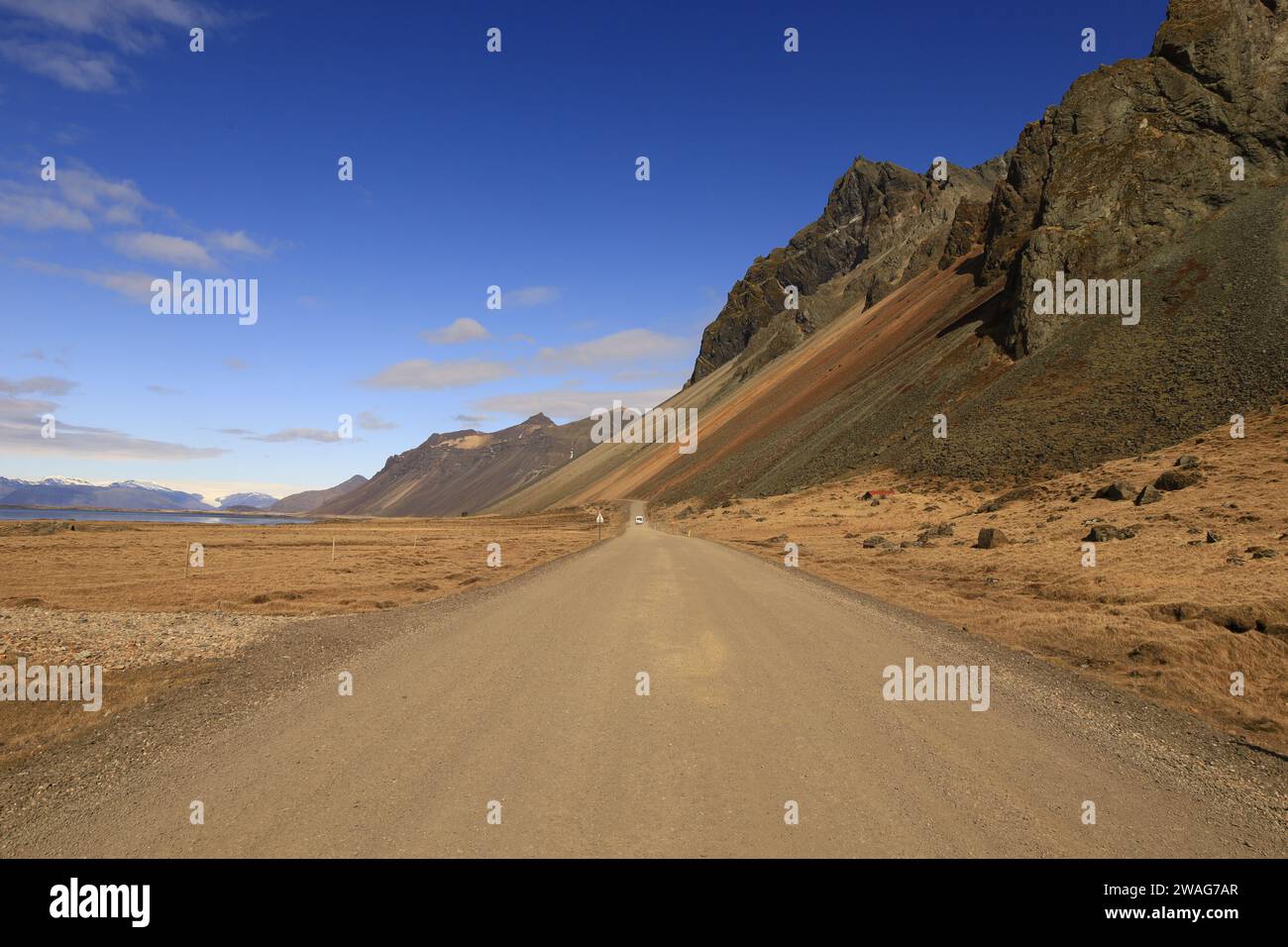 Punto panoramico sulla montagna nella regione dell'Austurland in Islanda Foto Stock