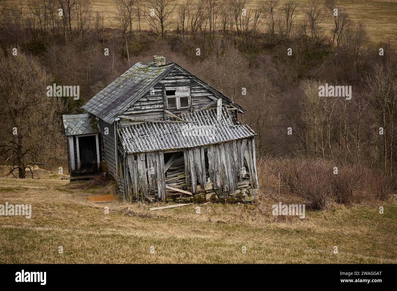 Una vecchia fattoria in Norvegia Foto Stock