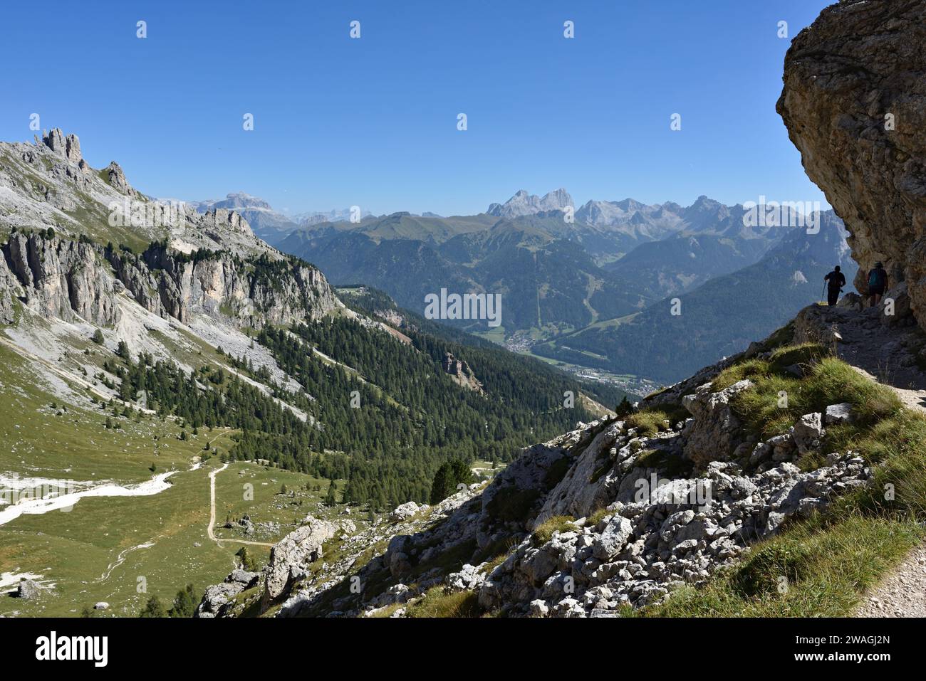 Escursioni nelle Dolomiti, Italia Foto Stock