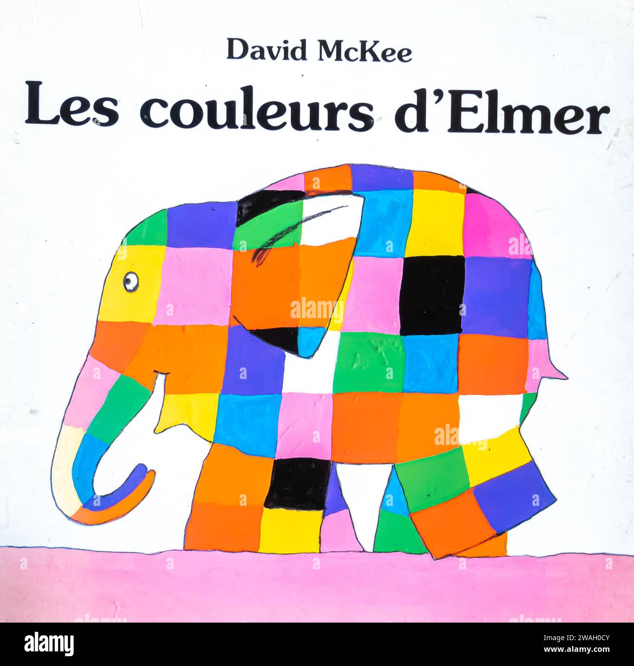 Elmer's Colors Board Book, edizione francese David McKee Foto Stock