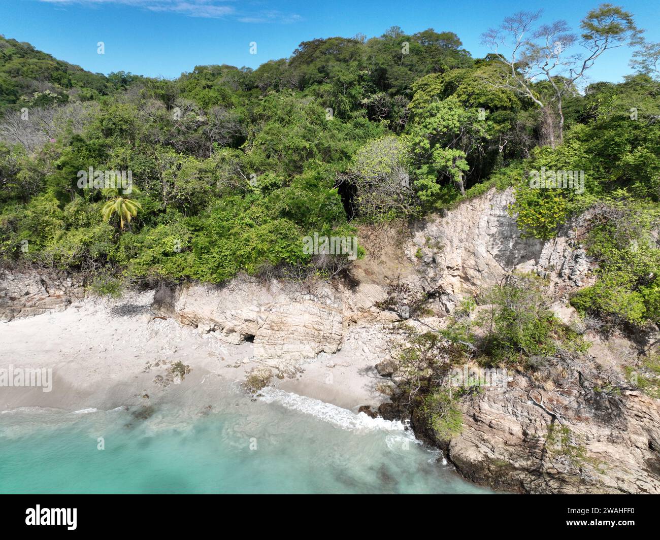 Immortalando lo splendore della costa: Splendide foto di Playa Quesera, la tranquilla bellezza del mare della Costa Rica Foto Stock