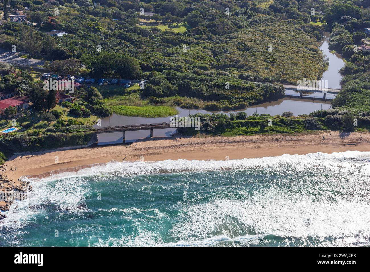 Domba River, KZN South Coast. Foto Stock