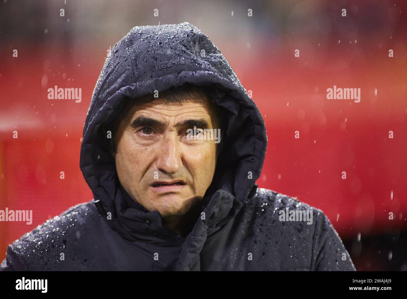 Ernesto Valverde, allenatore dell'Athletic Club durante la partita di calcio del campionato spagnolo la Liga tra il Sevilla FC e l'Athetic Club il 4 gennaio 2024 allo stadio Ramon Sanchez-Pizjuan di Siviglia, in Spagna Foto Stock