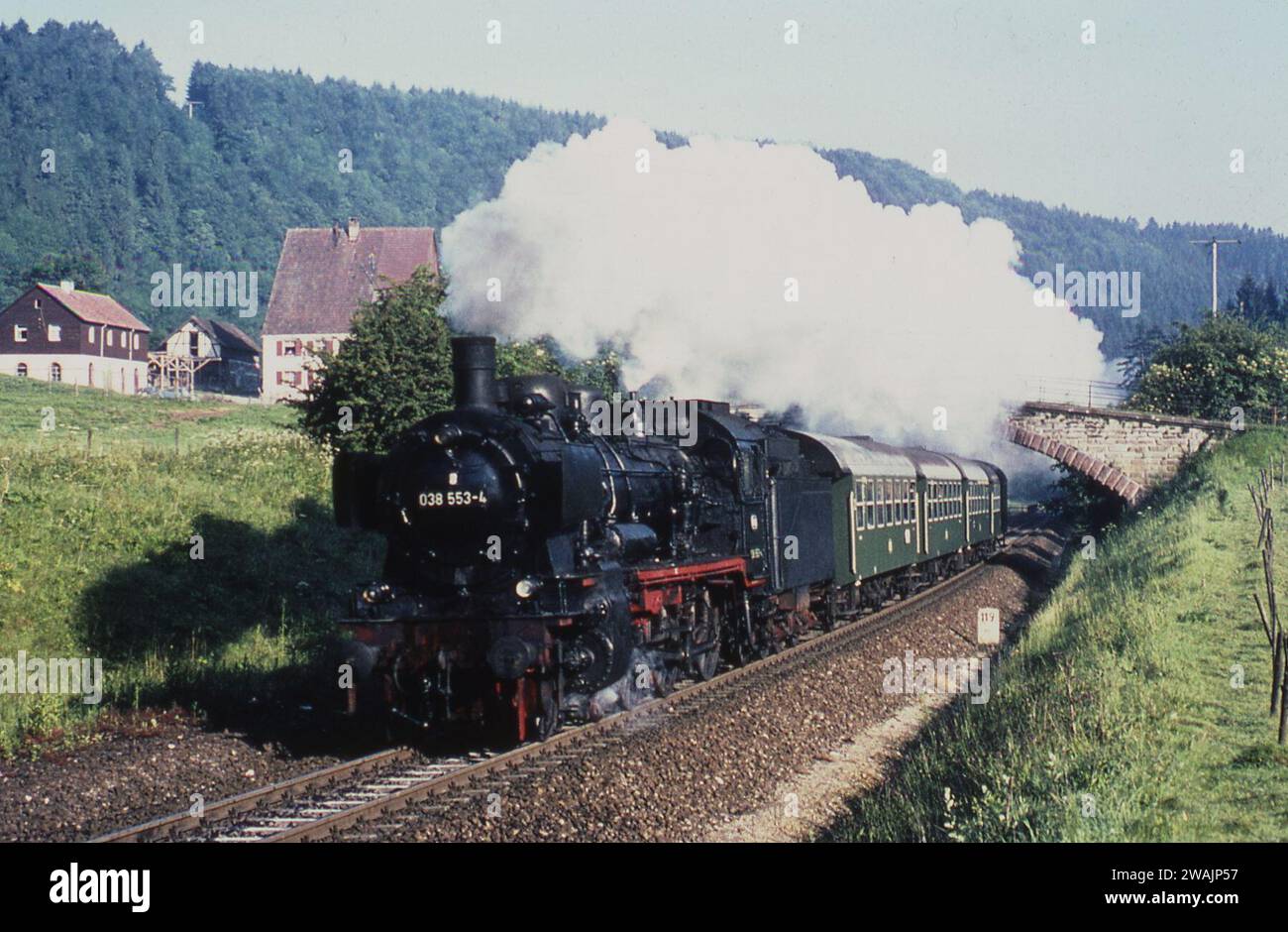 Photographimg Steam Engines at work in France/West Germany June/July 1971 Foto Stock