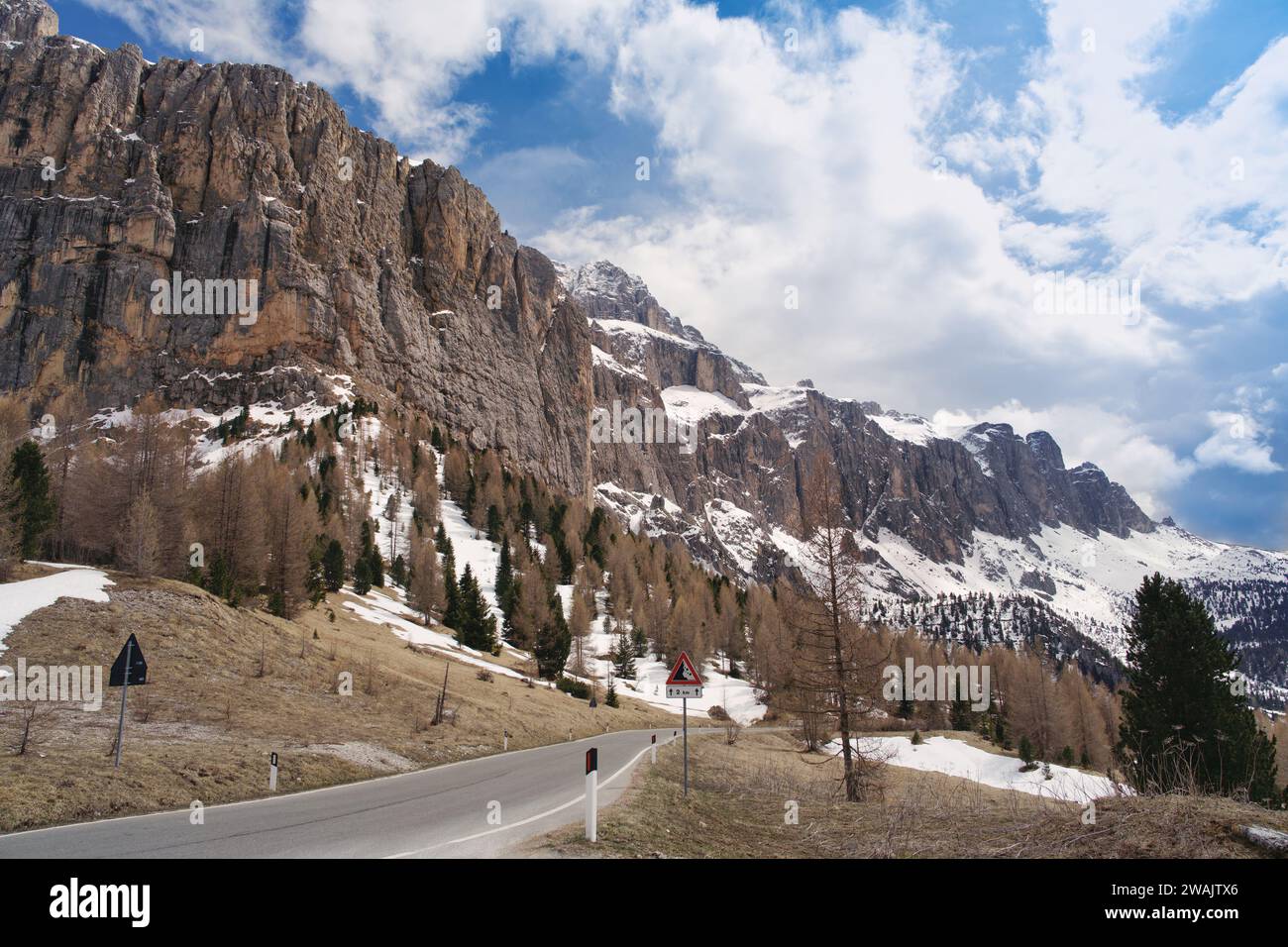 Foto dei Monti Dolimiti a Selva di Val Gardena Foto Stock