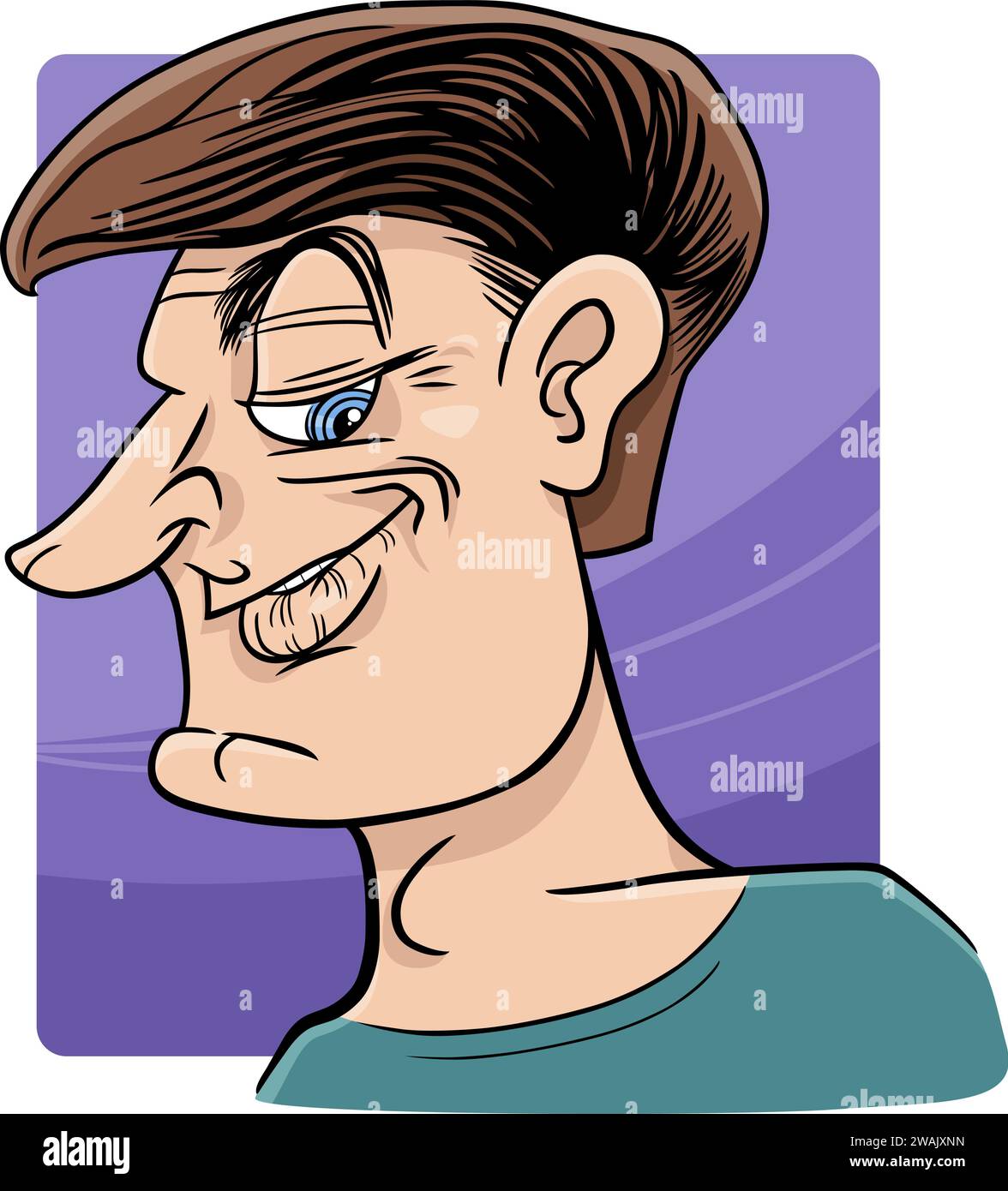 Disegno caricaturale raffigurante un personaggio adulto Illustrazione Vettoriale