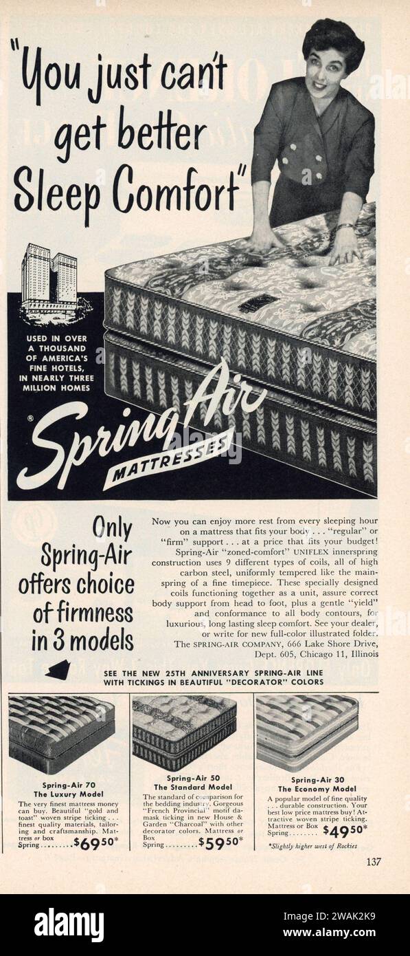 Vintage 'Good Housekeeping' giugno 1953 Issue Advert, USA Foto Stock