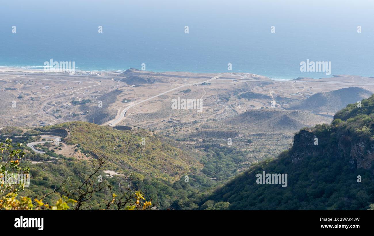 La vista di Mirbat è una città costiera nel governatorato di Dhofar Foto Stock