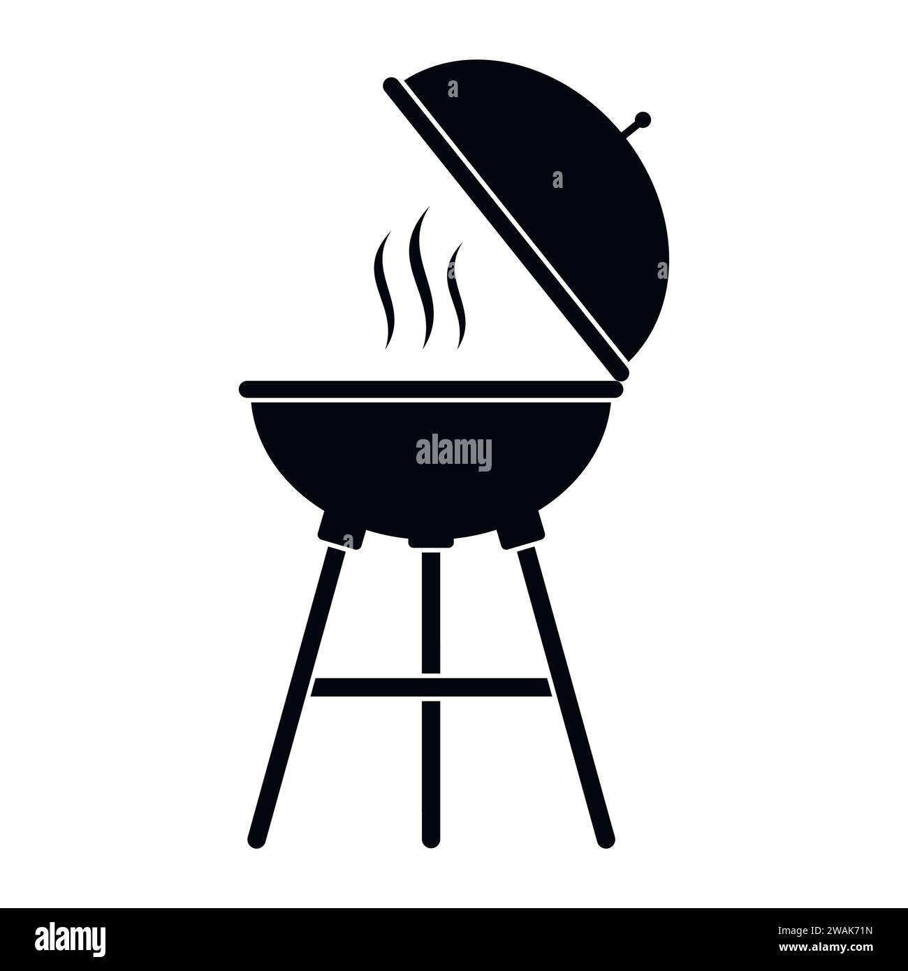 Illustrazione dell'icona vettoriale Grill bbq isolata su sfondo bianco. Illustrazione Vettoriale