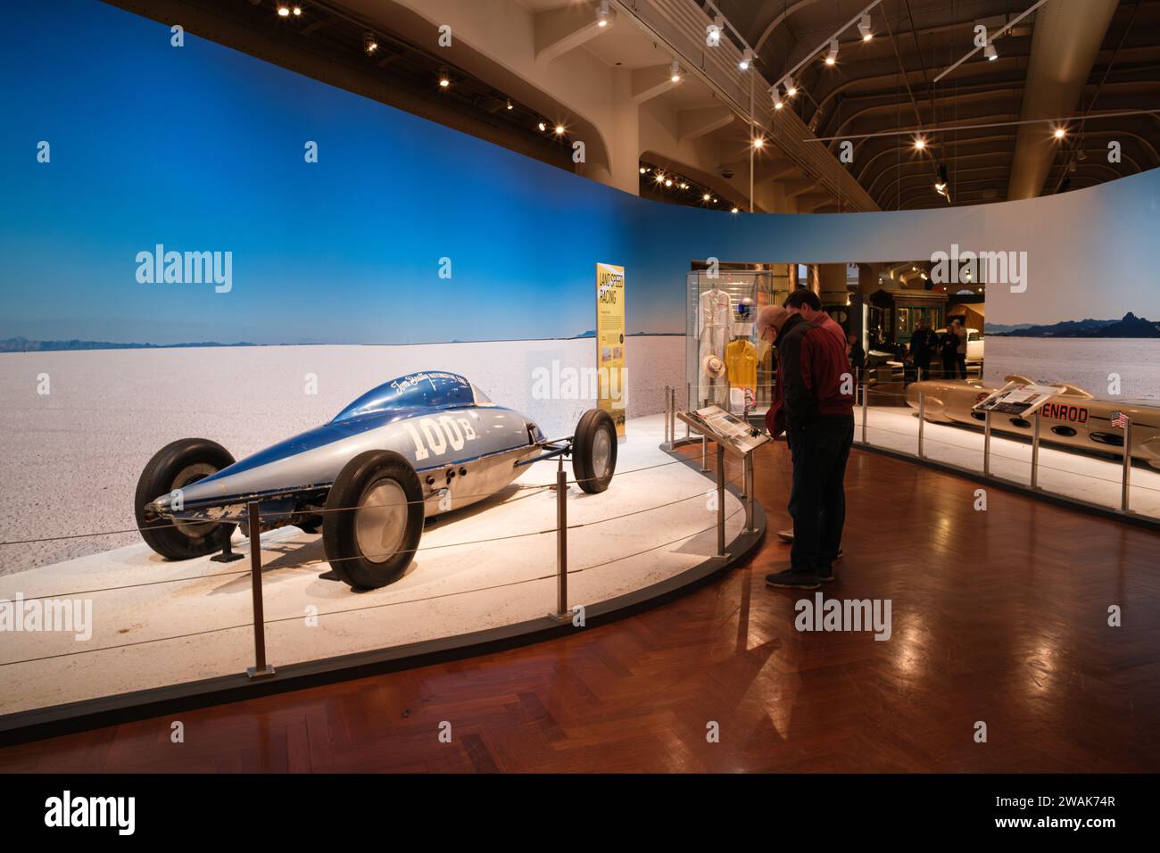 1951 Beatty Belly Tank Lakester Land Speed record car in mostra presso l'Henry Ford Museum of American Innovation, Dearborn Michigan USA Foto Stock