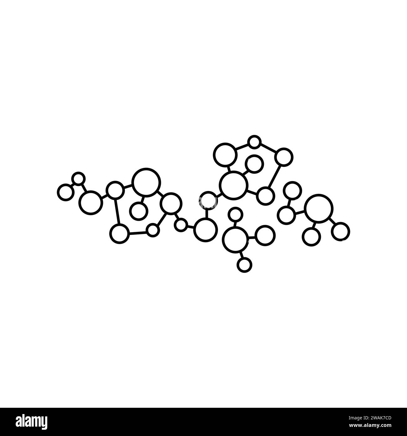 Icona della linea di colore della macromolecola. Organizzazione nell'organismo. Elemento isolato vettore. Tratto modificabile. Illustrazione Vettoriale