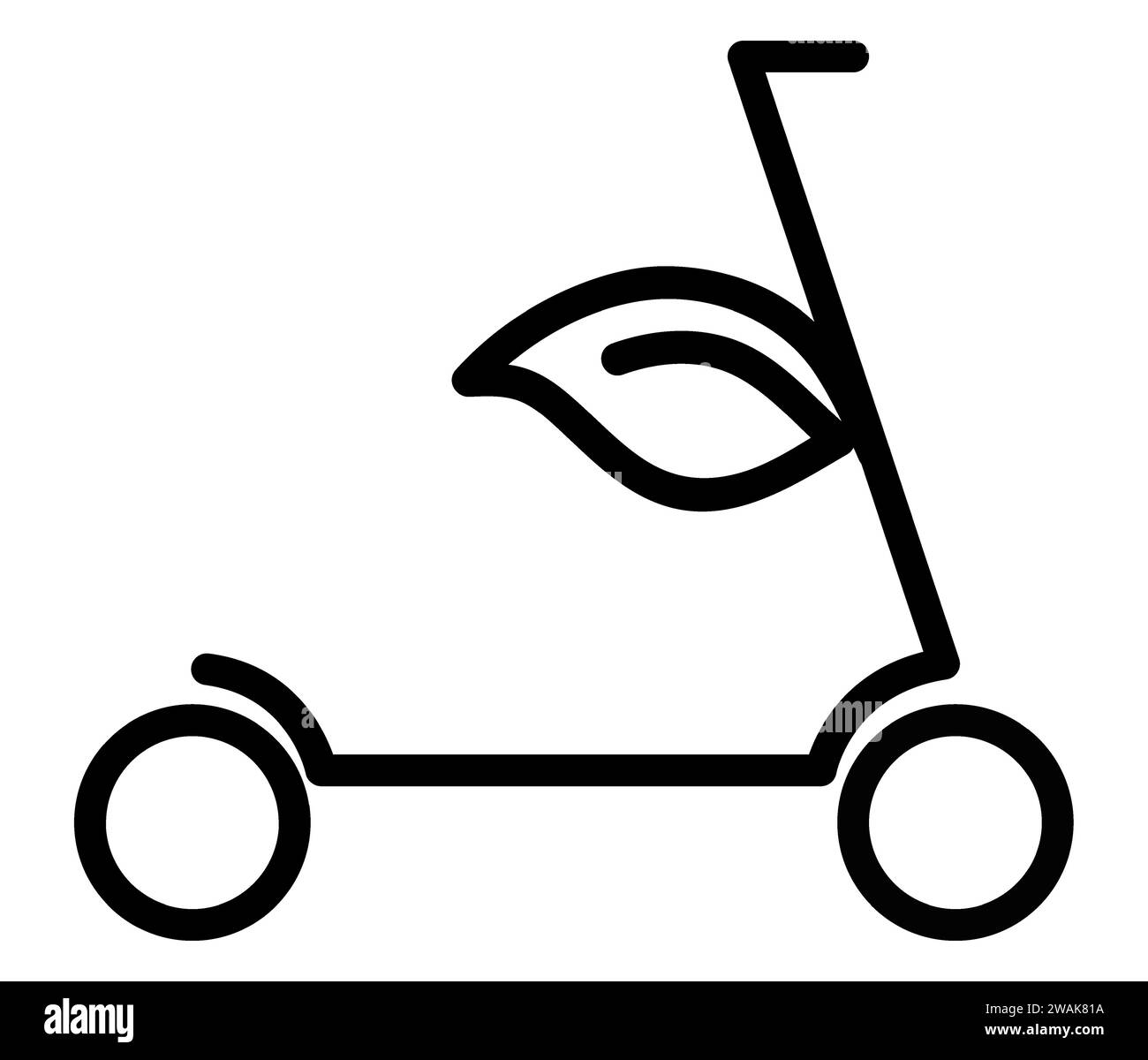 Icona Eco Kick scooter eco Kick scooter segno di energia verde vettoriale Illustrazione Vettoriale