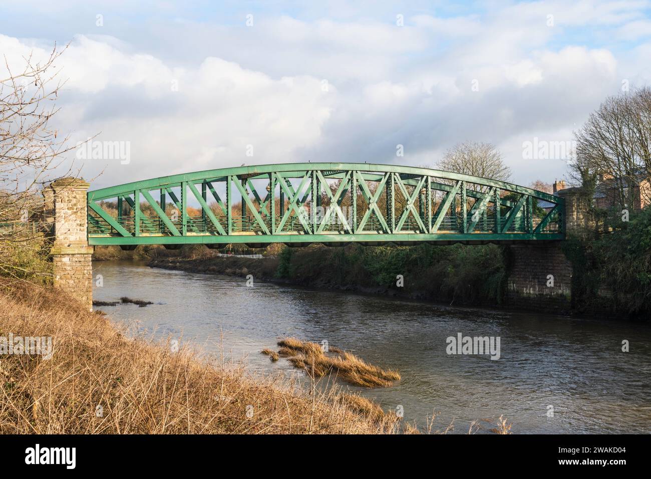 Ponte Fatfield o ponte Penshaw sul fiume Wear a Washington, Tyne and Wear, Inghilterra, Regno Unito Foto Stock
