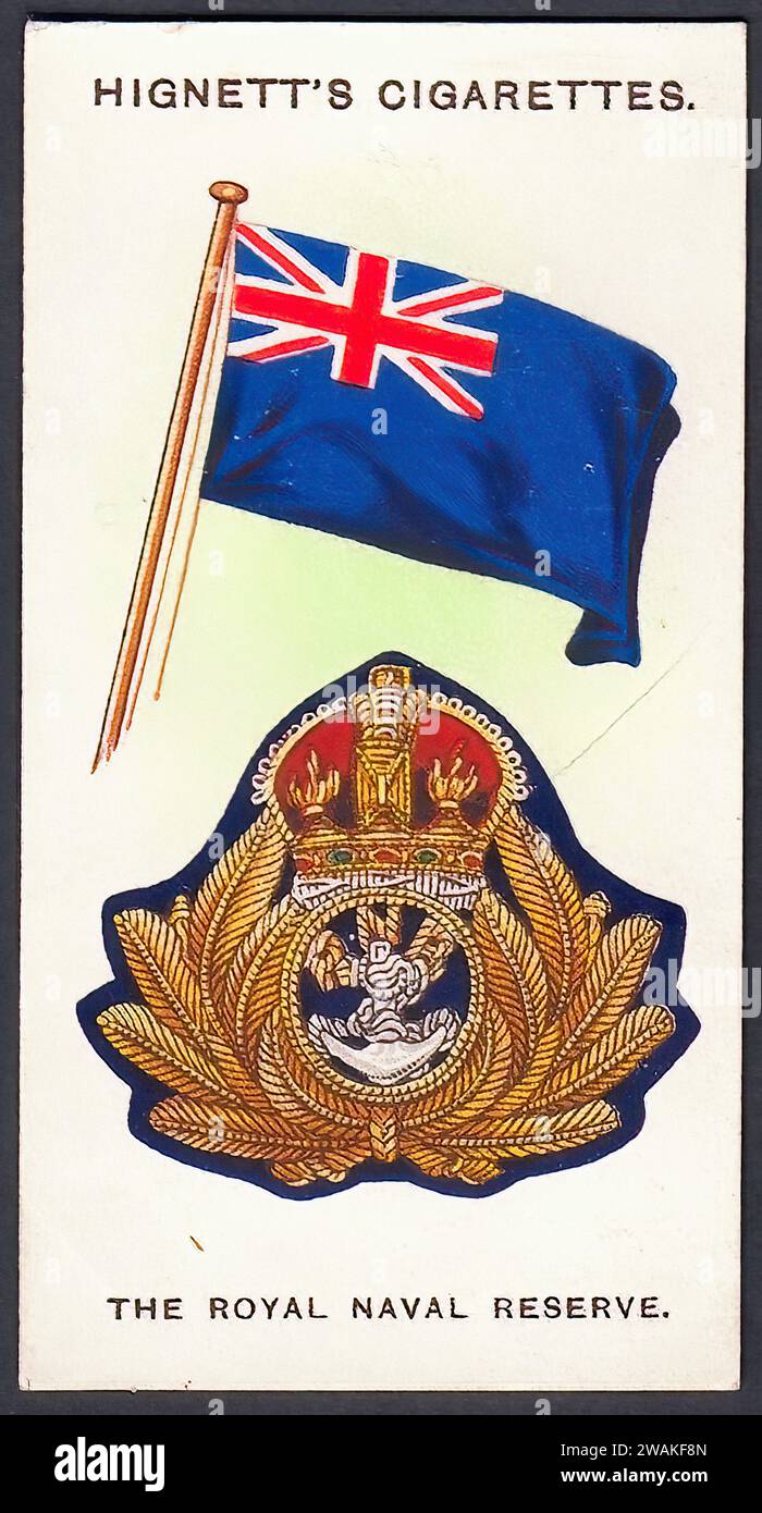 Royal Naval Reserve - illustrazione della carta di sigarette d'epoca Foto Stock