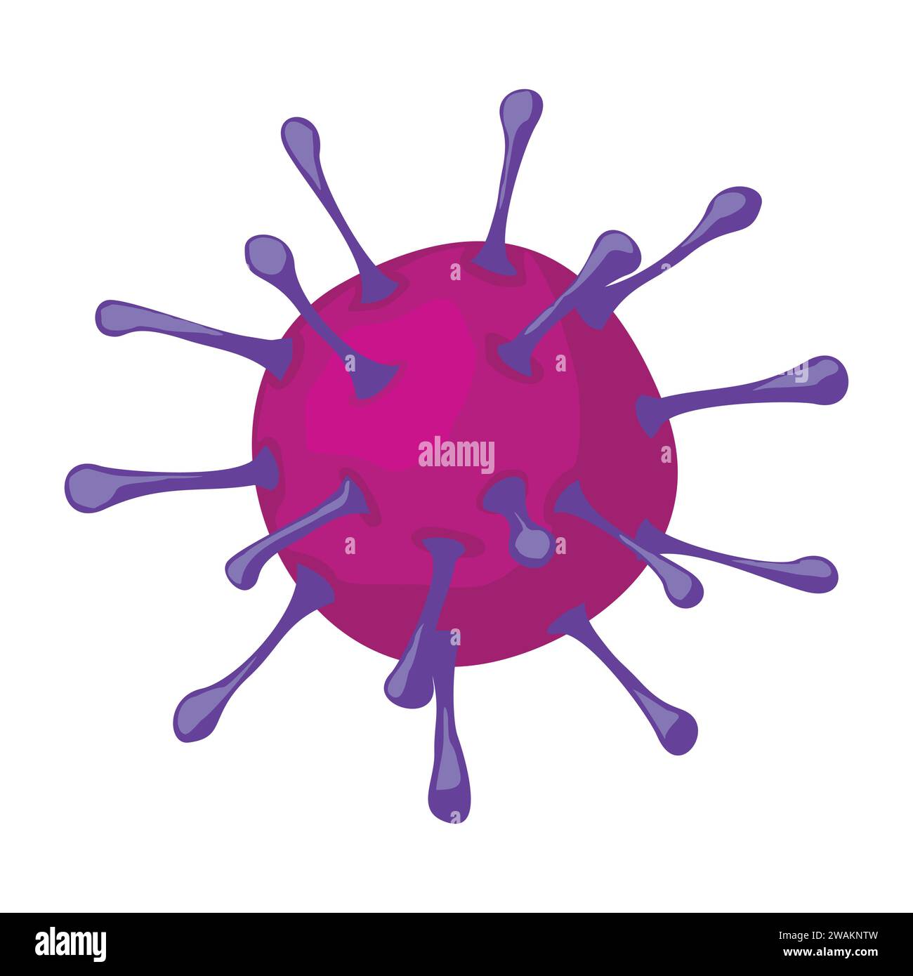 Virus o batteri umani comuni isolati su sfondo bianco. Malattia delle cellule coronavirus infezione medicina vettore sanitario Illustrazione Vettoriale