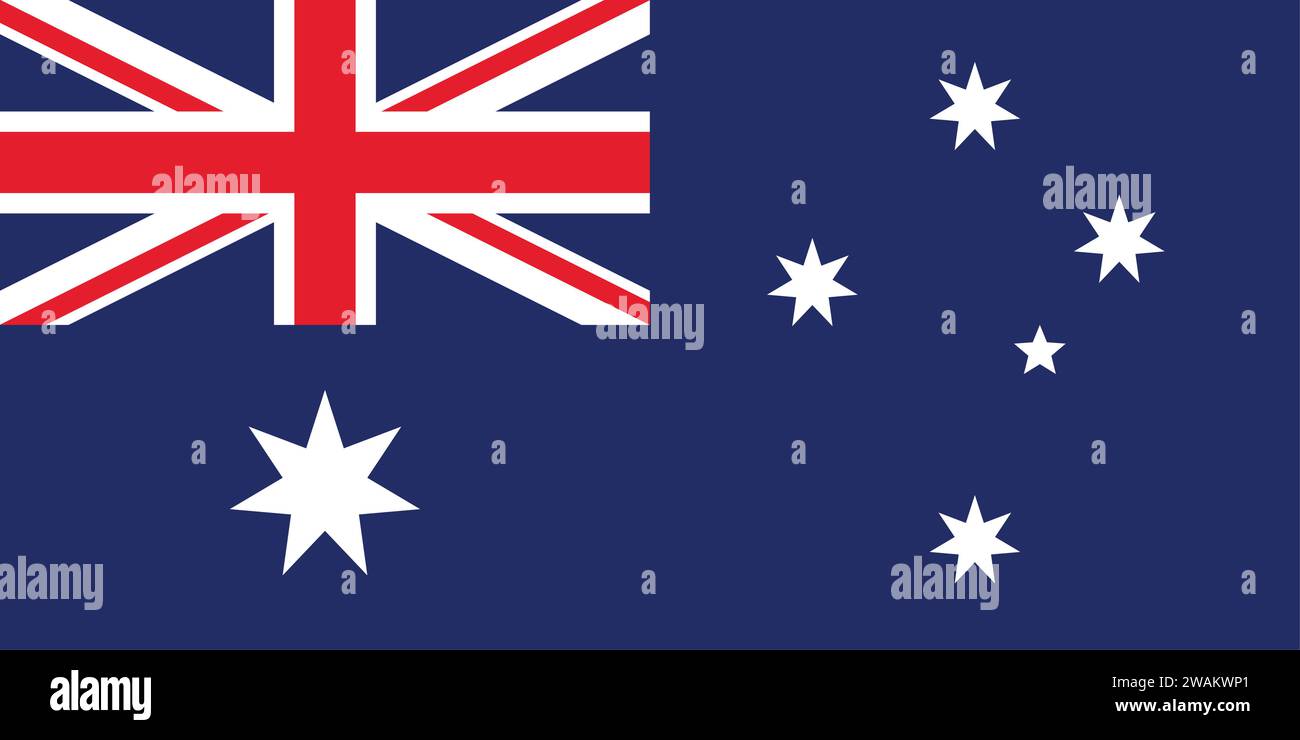 Alta bandiera dettagliata dell'Australia. Bandiera nazionale australiana. Oceania. Illustrazione 3D. Illustrazione Vettoriale