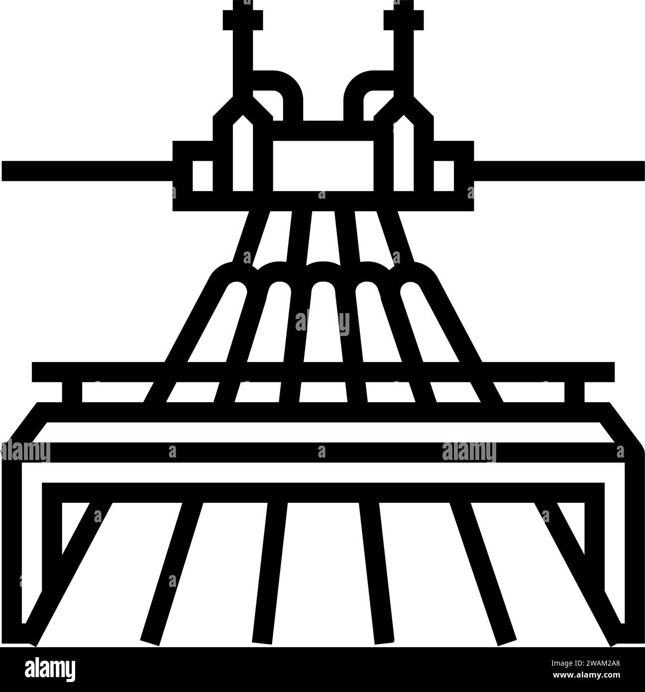 icona linea energia geotermica pipeline illustrazione vettore Illustrazione Vettoriale