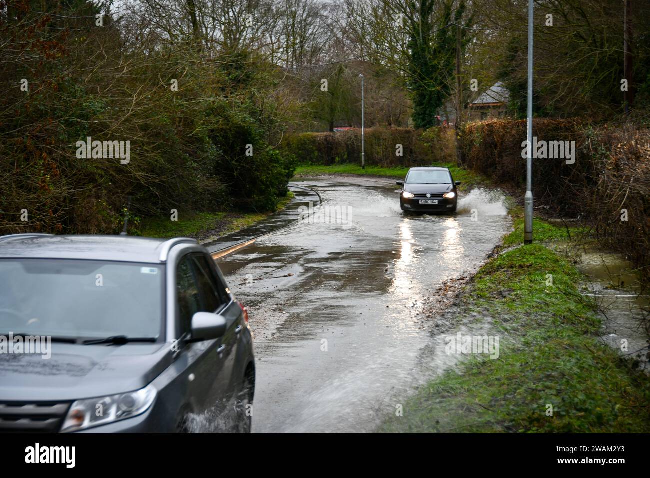 Inondazione del Cambridgeshire Foto Stock