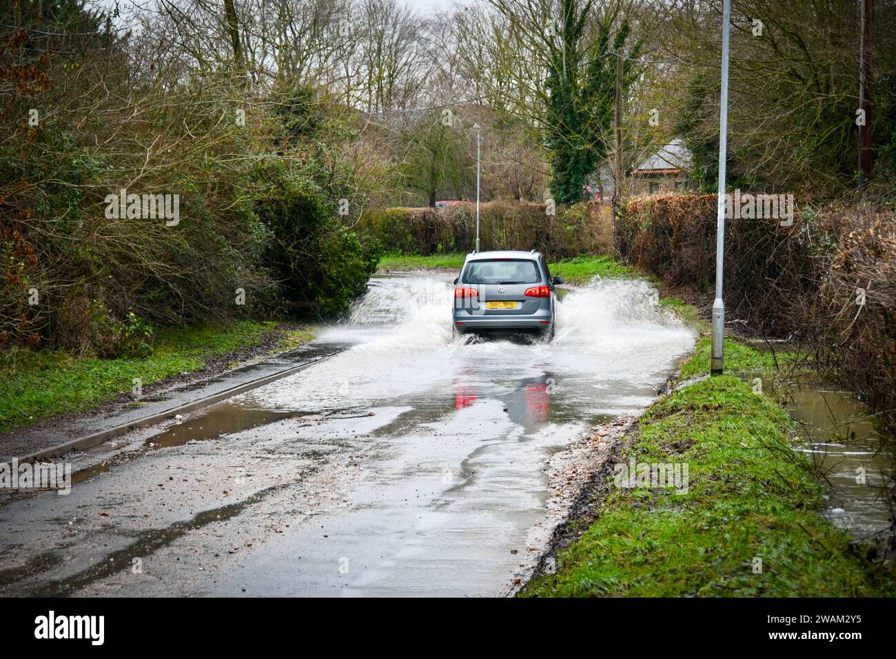 Inondazione del Cambridgeshire Foto Stock