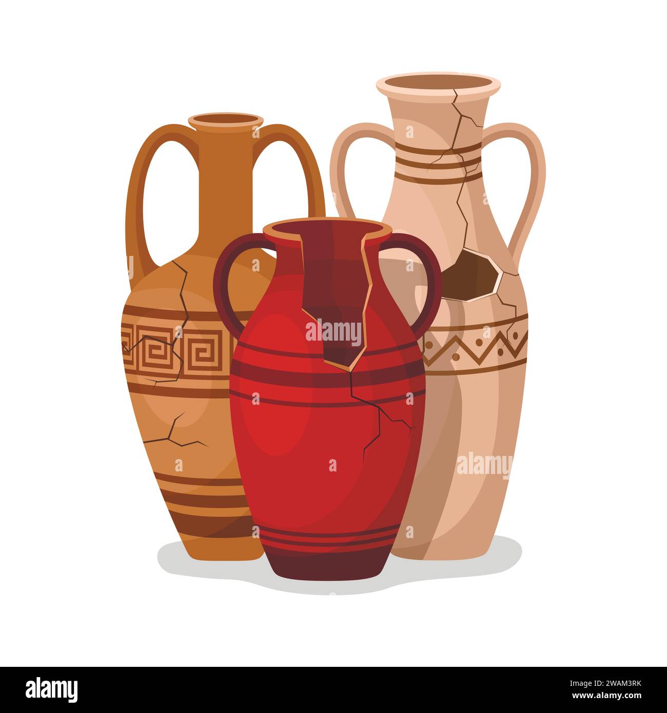 Olly & Rose Cotswolds – Set Di 2 Vasi In Ceramica Bianca Invecchiata Con Manici, Per Interni/esterni, Con Foro E Tappo