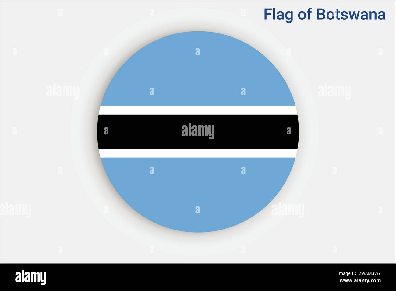 Alta bandiera dettagliata del Botswana. Bandiera nazionale del Botswana. Africa. Illustrazione 3D. Illustrazione Vettoriale