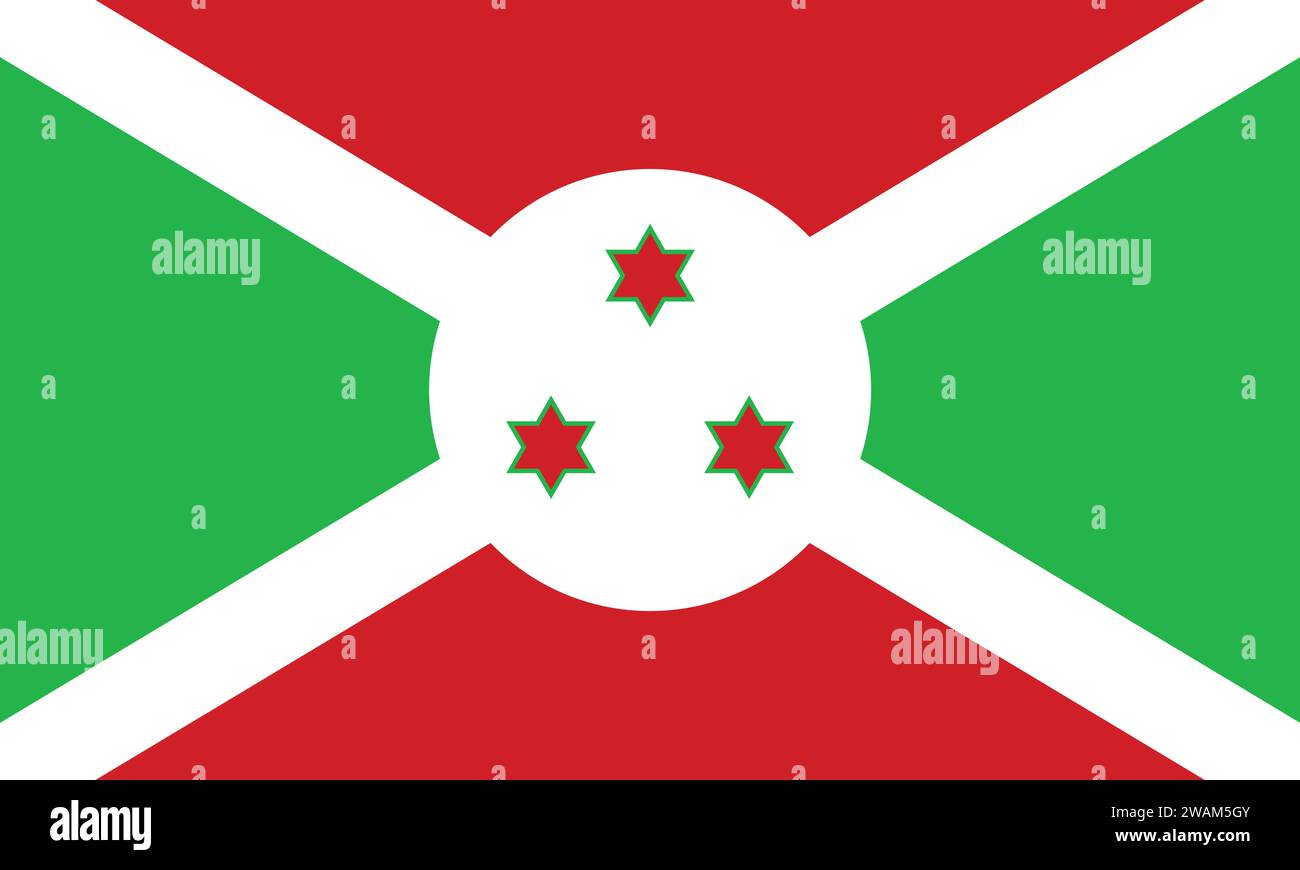Alta bandiera dettagliata del Burundi. Bandiera nazionale del Burundi. Africa. Illustrazione 3D. Illustrazione Vettoriale
