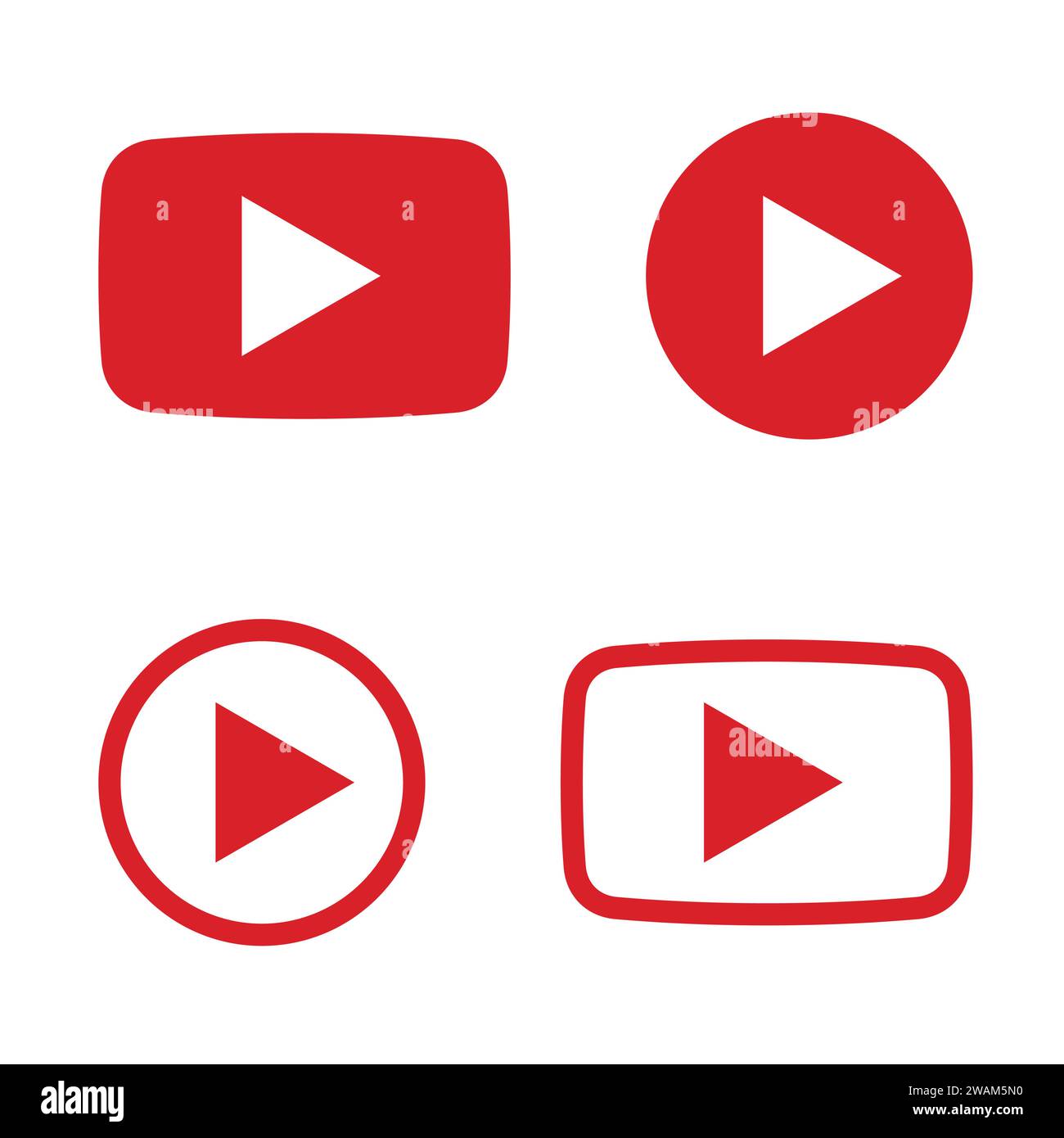 Design icona pulsante di riproduzione rosso e nero isolato su sfondo bianco. Vettore Illustrazione Vettoriale