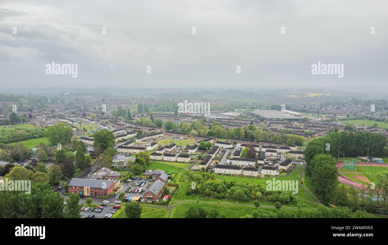 Vedute aeree sulla residenziale Wrexham, Galles del Nord: Phillip Roberts Foto Stock