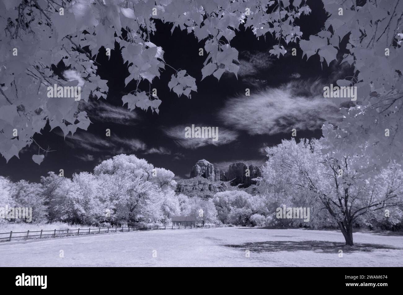 Giornata estiva al Crescent Moon Ranch, Sedona, Arizona Foto Stock