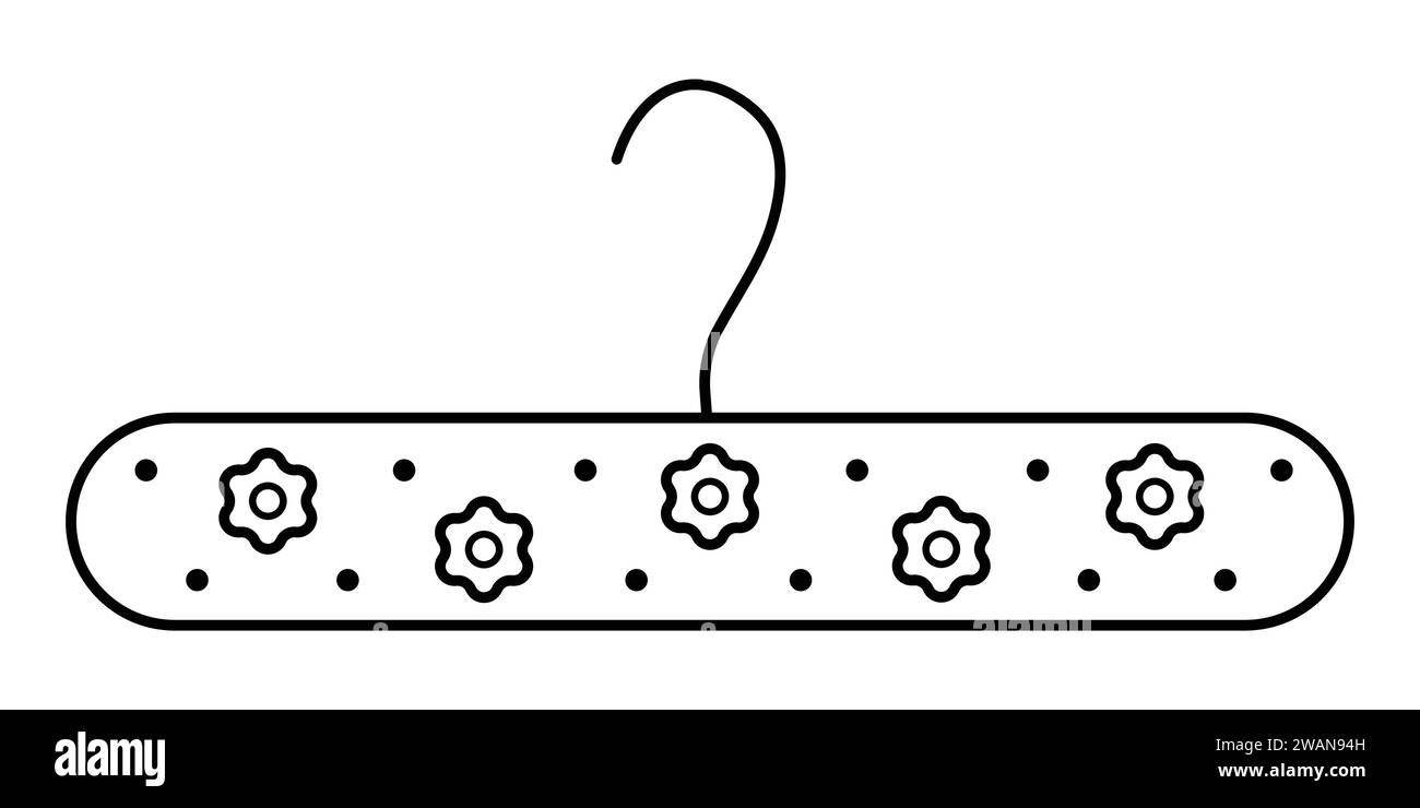 Cartello per appendiabiti singolo, simbolo di appendiabiti con linea nera creativa, pittogramma originale di appendiabiti morbido. Tratto modificabile, icona del vettore di perfezionamento pixel Illustrazione Vettoriale