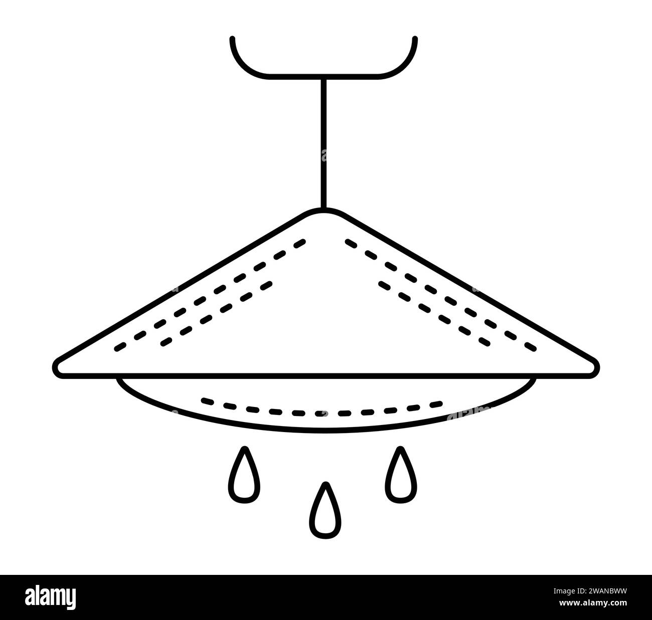Icona della linea nera della doccia. Tratto modificabile, segno vettoriale pixel perfetto Illustrazione Vettoriale