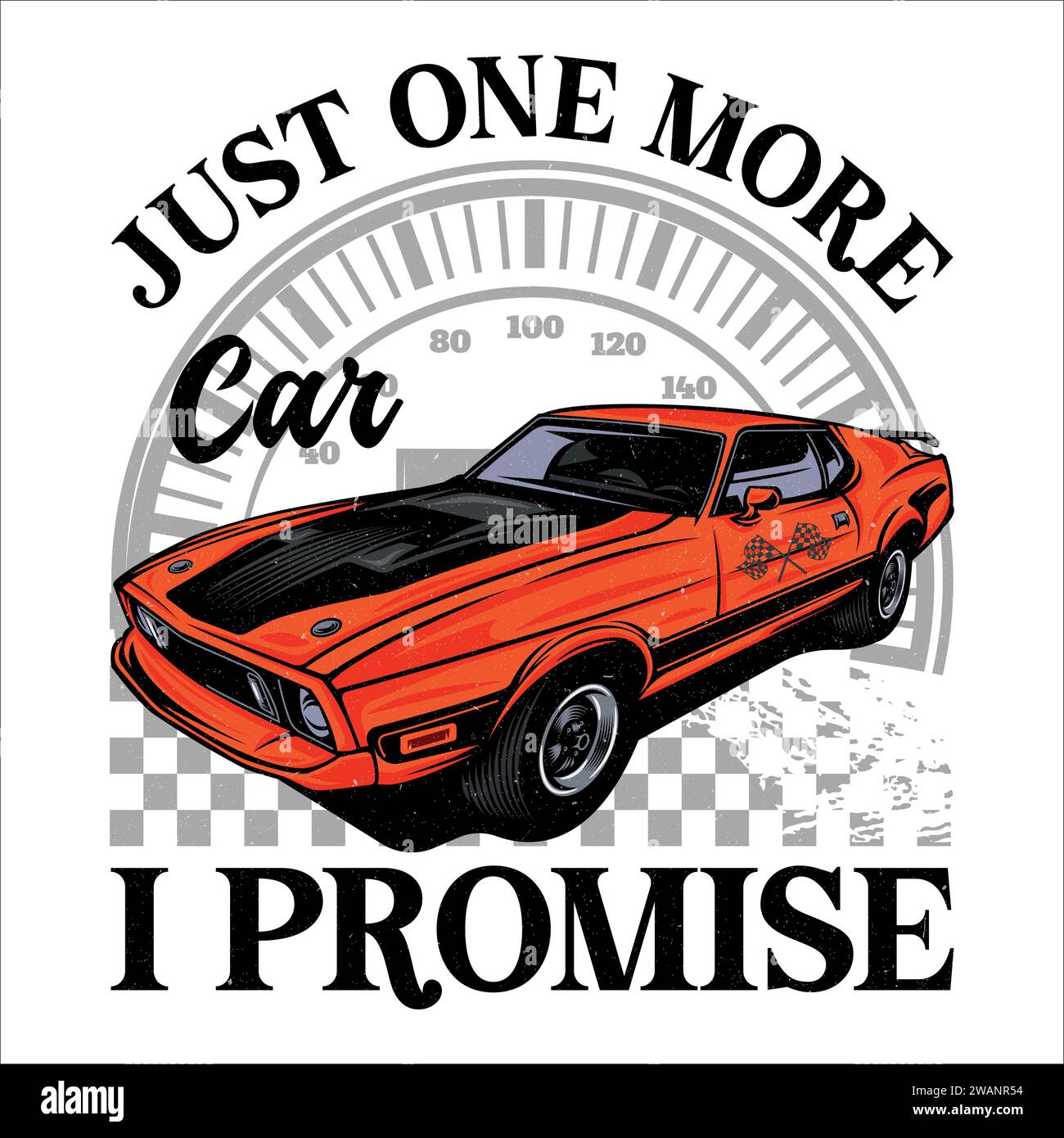 T-Shirt Design per auto Illustrazione Vettoriale