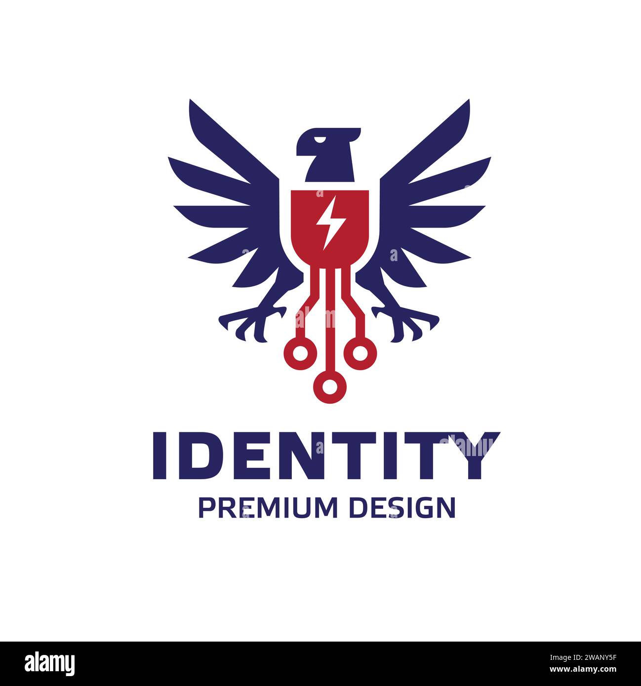 Logo Eagle Tech modello Design Vector, emblema tecnologia EAGLE Power, concetto di design, simbolo creativo Illustrazione Vettoriale