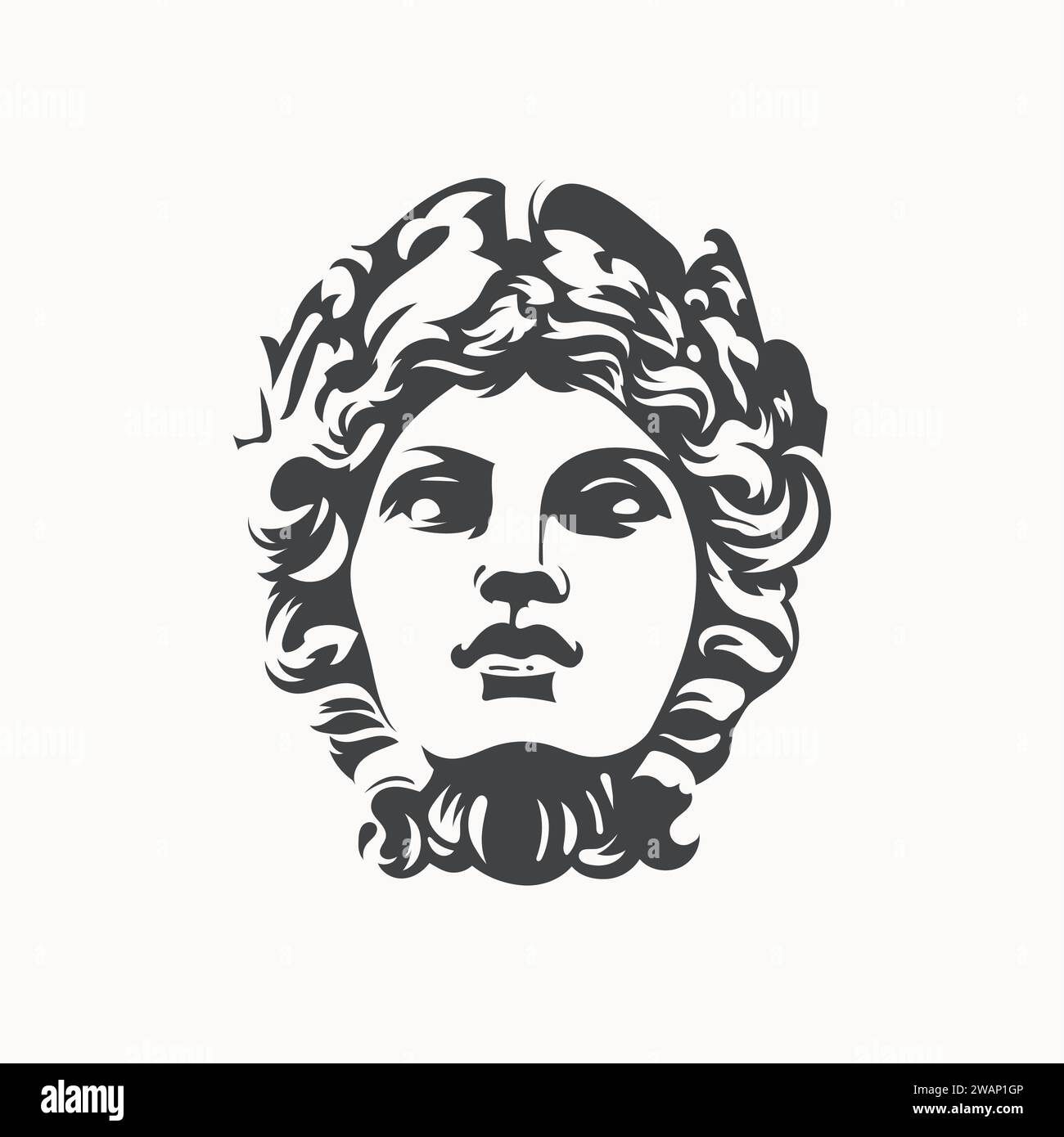 Antico dio greco e romano Apollo Vector disegnato a mano Illustrazione Vettoriale